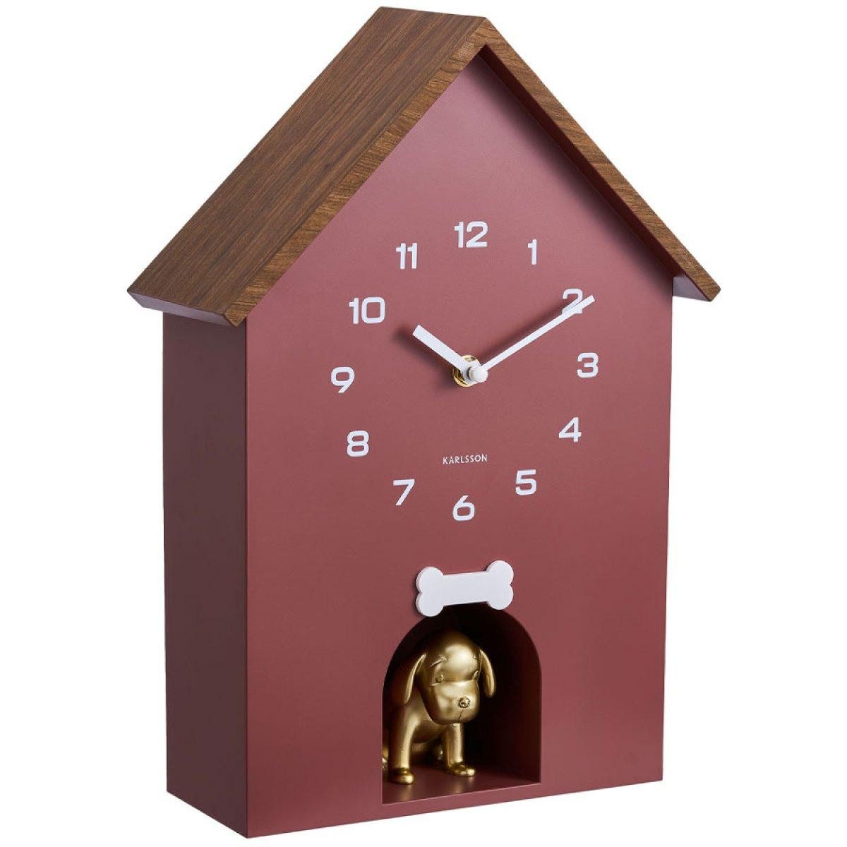 Karlsson Uhr Kuckucksuhr Dog House mit Hund Rot