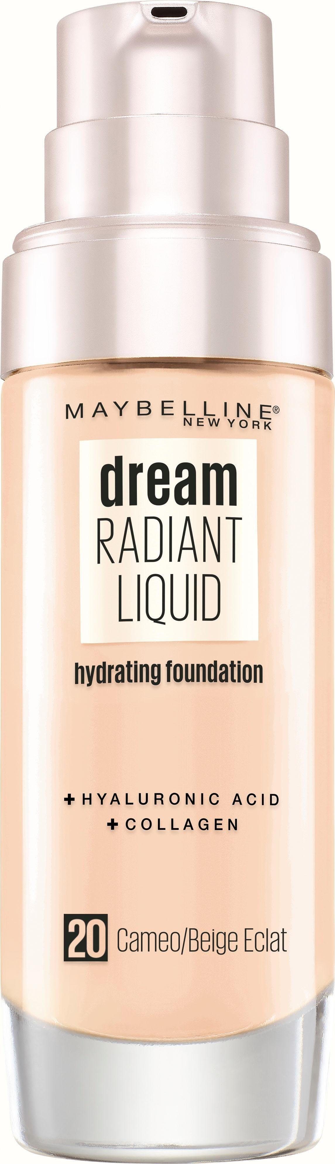 MAYBELLINE NEW YORK Foundation DREAM RADIANT LIQUID MAKE-UP, mittlere Deckkraft, strahlendes Finish, 12H Feuchtigkeitspower
