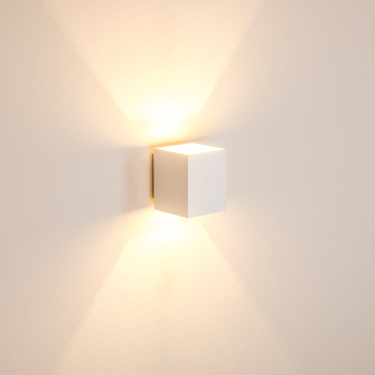 hofstein mit Lichteffekt, Weiß, Up ohne Wandleuchte Leuchtmittel, Metall & Cube/Innen mit in aus moderne 1xG9, »Albe« Wandlampe Down-Effekt