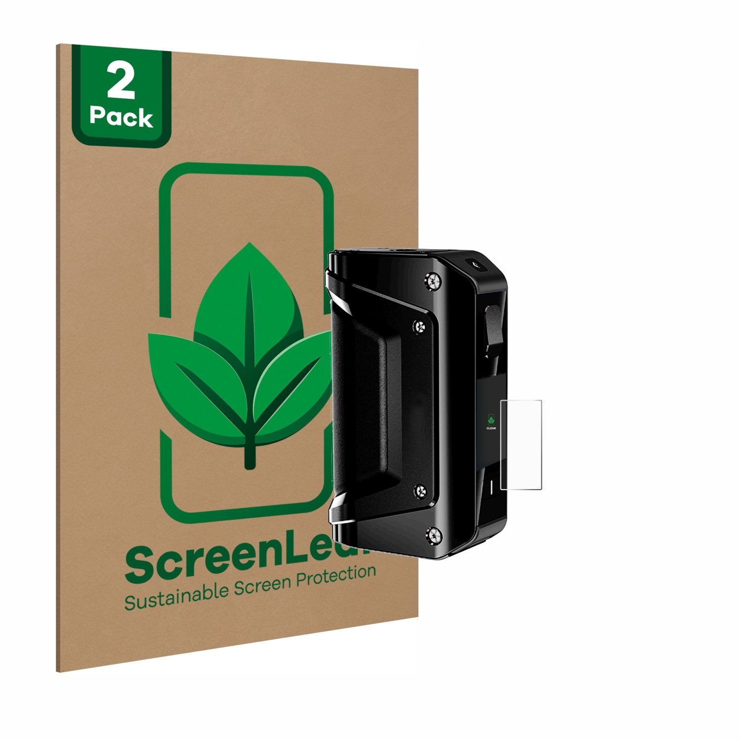 ScreenLeaf Displayschutzfolie Schutzfolie für geekvape Aegis 3, 2 Stück, nachhaltiger Displayschutz Schutz Folie Klar Transparent