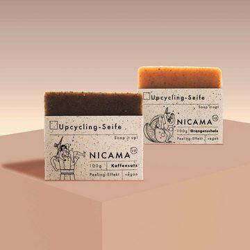 NICAMA Körperpeeling »Upcycling-Seife mit Orangenschalen«, Peeling