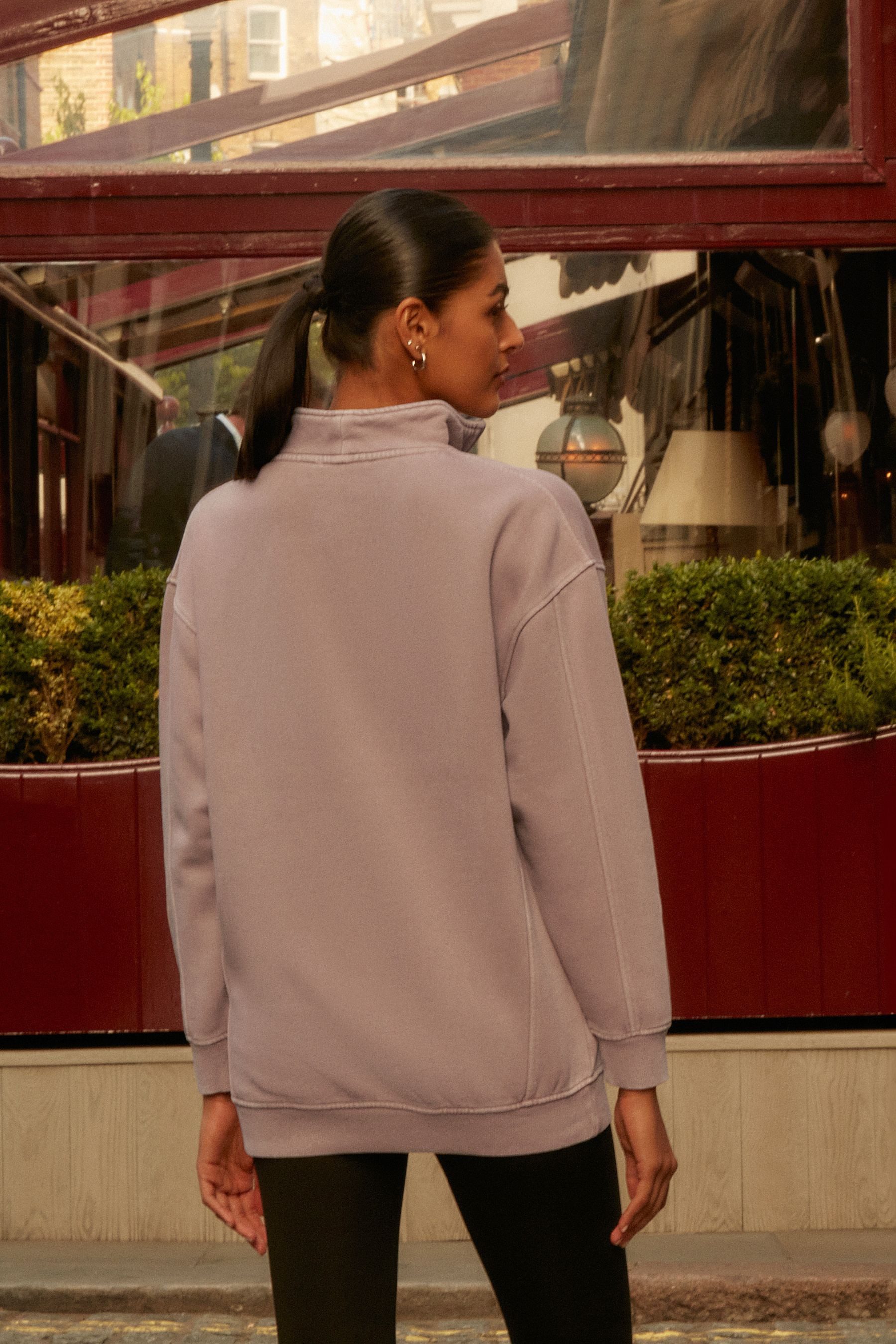 Next Longsweatshirt Relaxed Fit Sweatshirt mit RV-Kragen und Waschung (1-tl günstig online kaufen