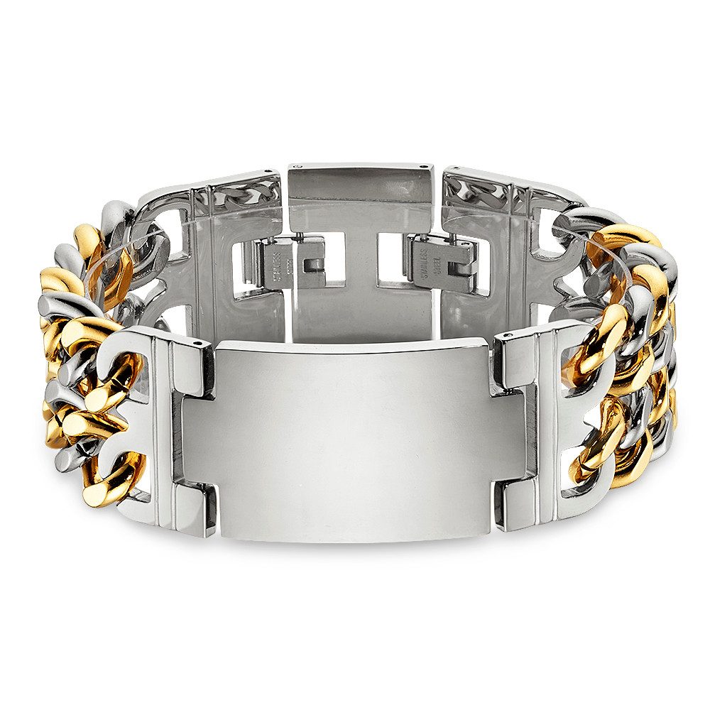 Bruno Banani Edelstahlarmband Schmuck Geschenk breites Armband mit Platte