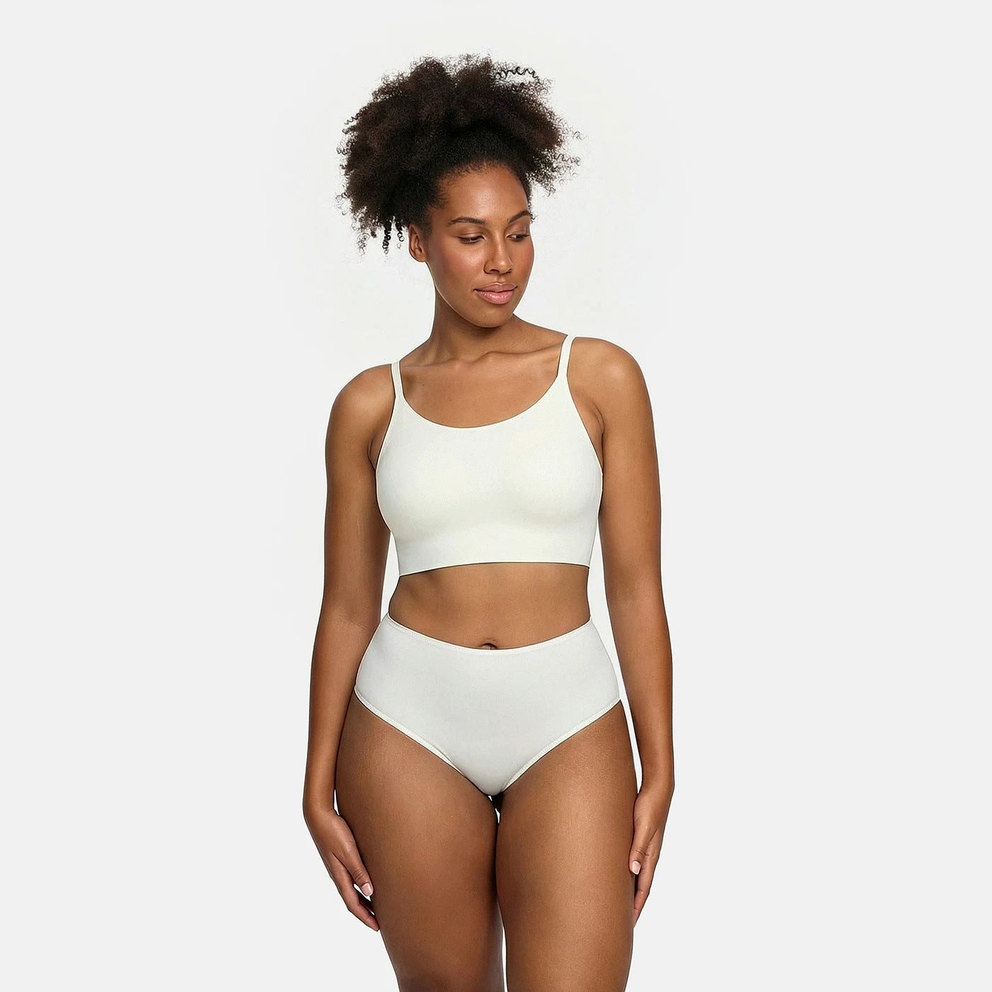 cfab Bügelloser BH Scoop Neck BH-Ecru-M (1-tlg)
