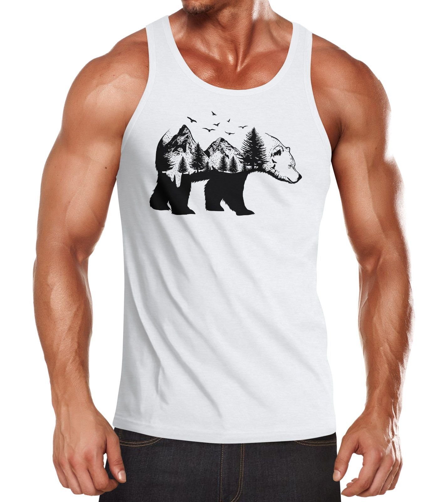 Neverless Tanktop Herren Tank-Top Bär Kunst günstig online kaufen
