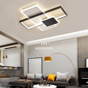 Daskoo Deckenleuchten 40W Rahmen LED Deckenlampe mit Fernbedienung Dimmbar Wohnzimmer, LED fest integriert, Warmweiß/NeutralweißWarmweiß/Neutralweiß/Kaltweiß/Kaltweiß, LED Deckenleuchte, Stufenloses Dimmen