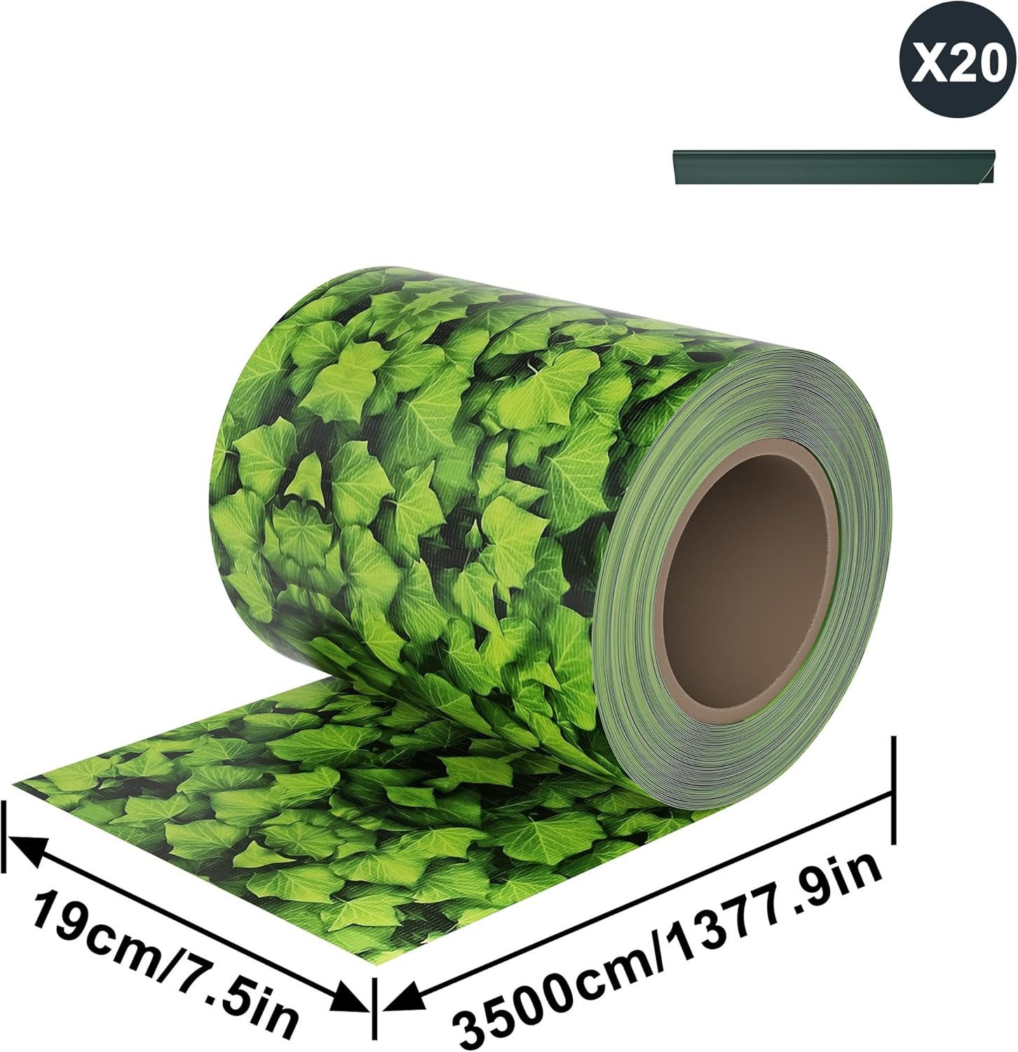 FIVMEN Sichtschutzstreifen PVC Sichtschutz Sichtschutzfolie, 35m Lang 19cm Hoch, Große Blätter, mit Befestigungsclipse Gartenzaun Windschutz für Zaun – Bild 2 von 5