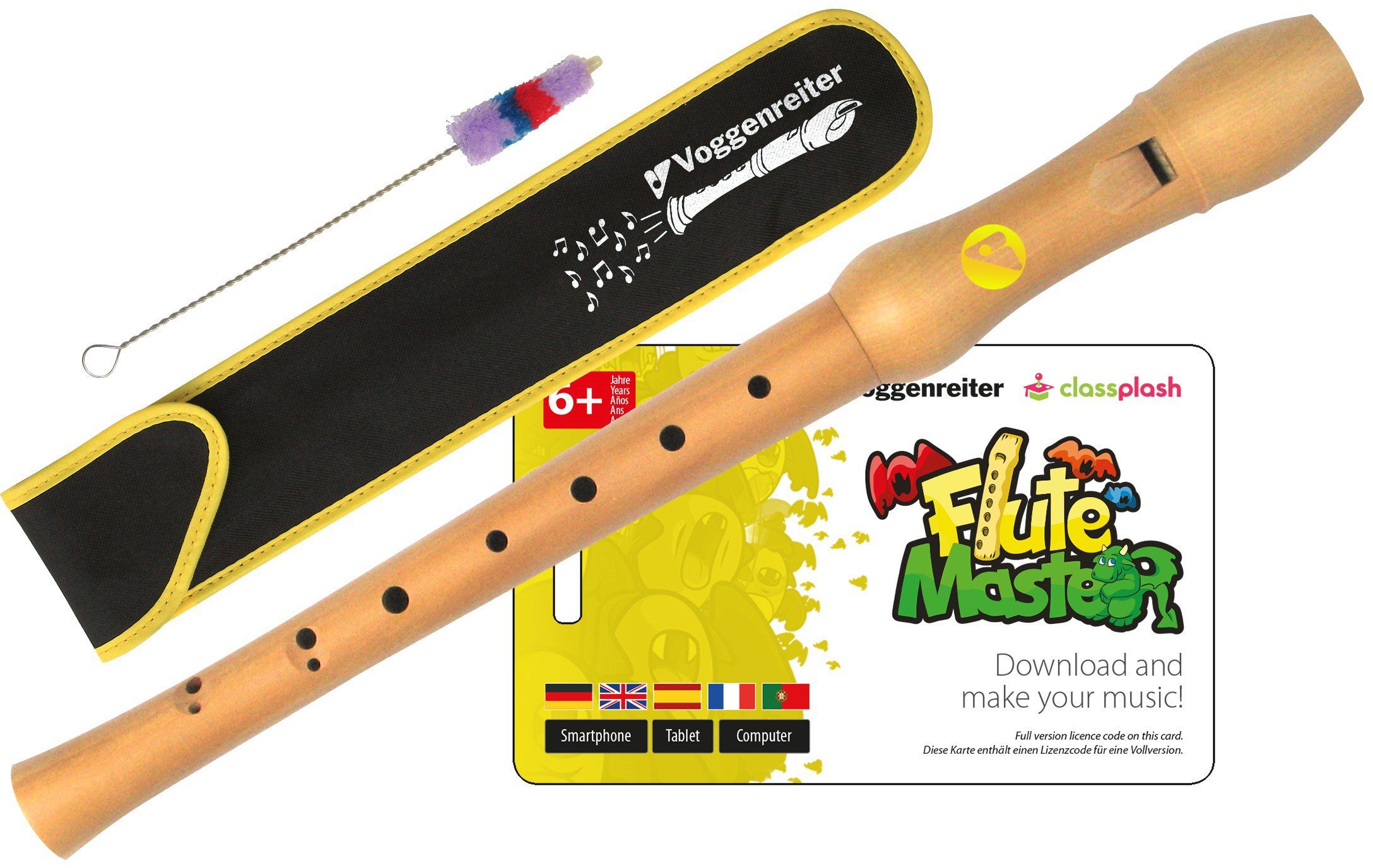 Voggenreiter Blockflöte Flute Master (Lernsoftware) mit Blockflöte, barocke  Griffweise, (Barock)