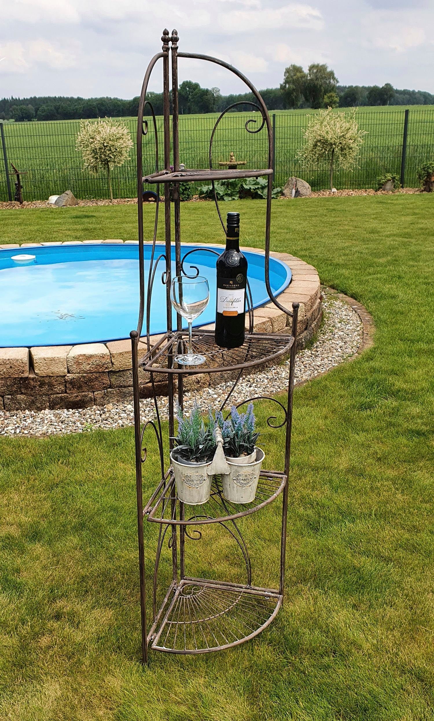 Ambiente Haus Standregal Eckregal mit 4 Böden - Antikbraun 157 cm, 1-tlg.