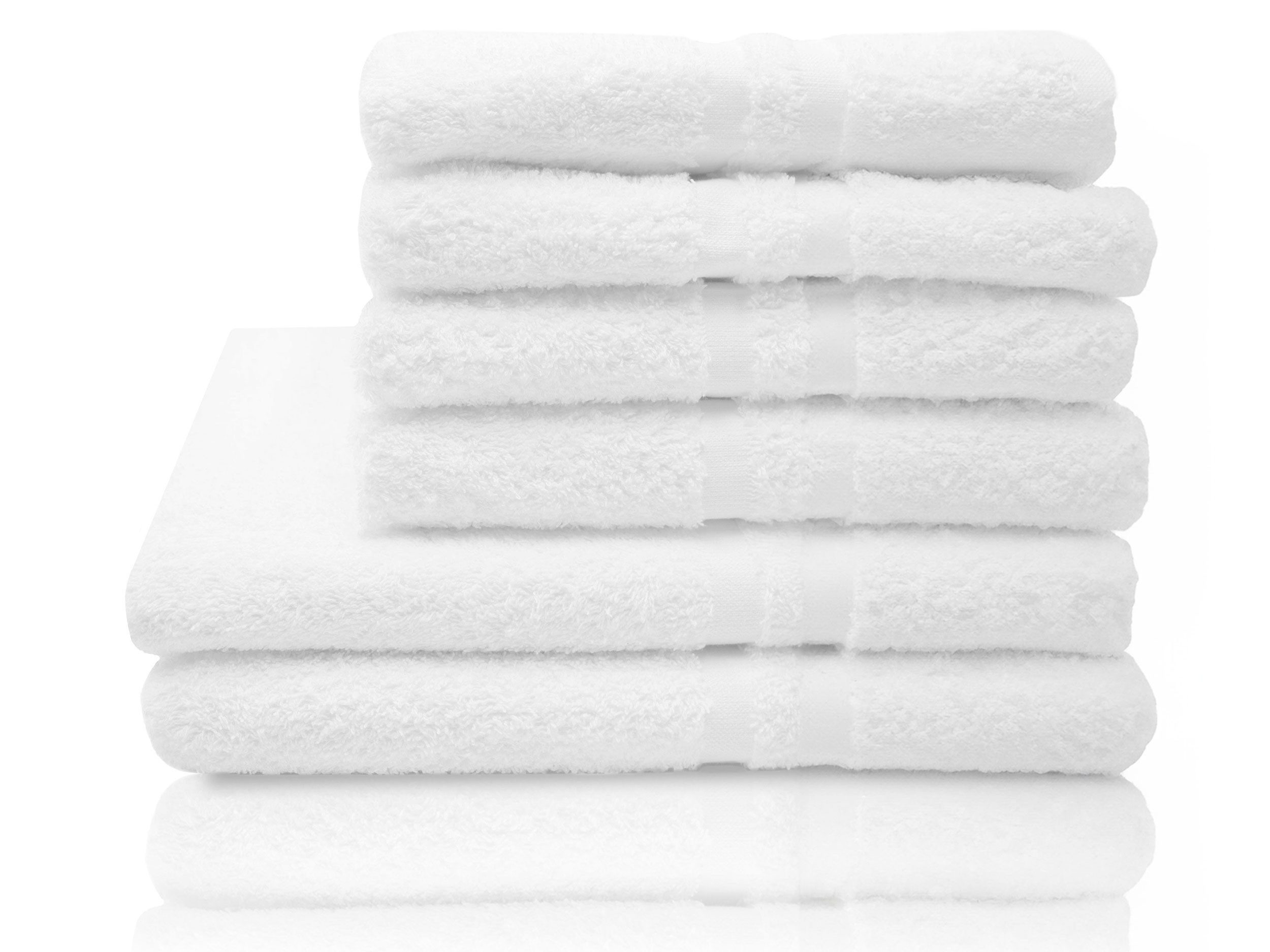 ZOLLNER Handtuch Set, Walkfrottier (6-St), 100% Baumwolle, vom Hotelwäschespezialisten, mit Bordürenstreifen