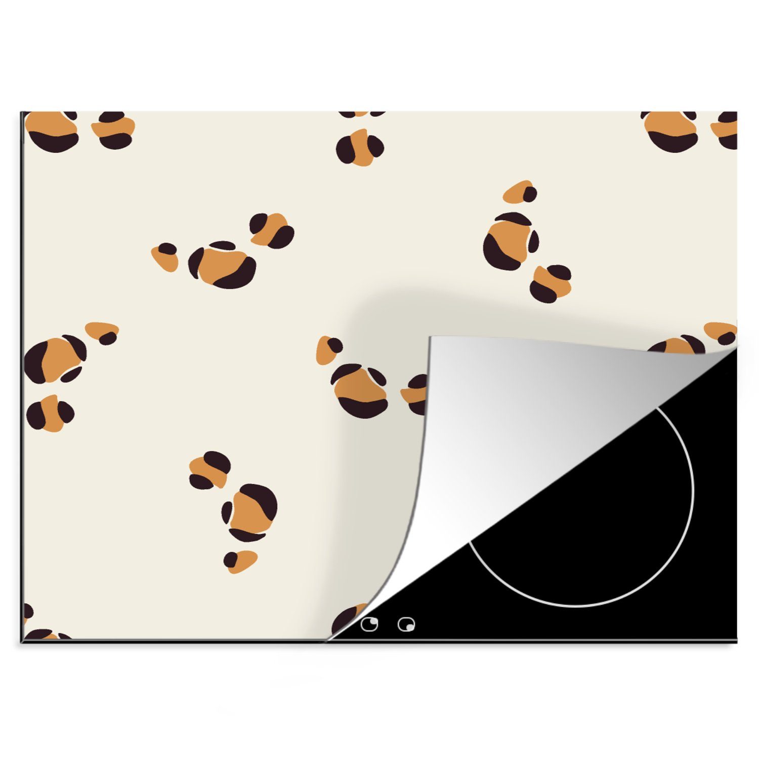 MuchoWow Herdblende-/Abdeckplatte Panther - Pastell - Tiere - Muster, Vinyl, (1 tlg), 60x52 cm, Mobile Arbeitsfläche nutzbar, Ceranfeldabdeckung | Herdabdeckplatten