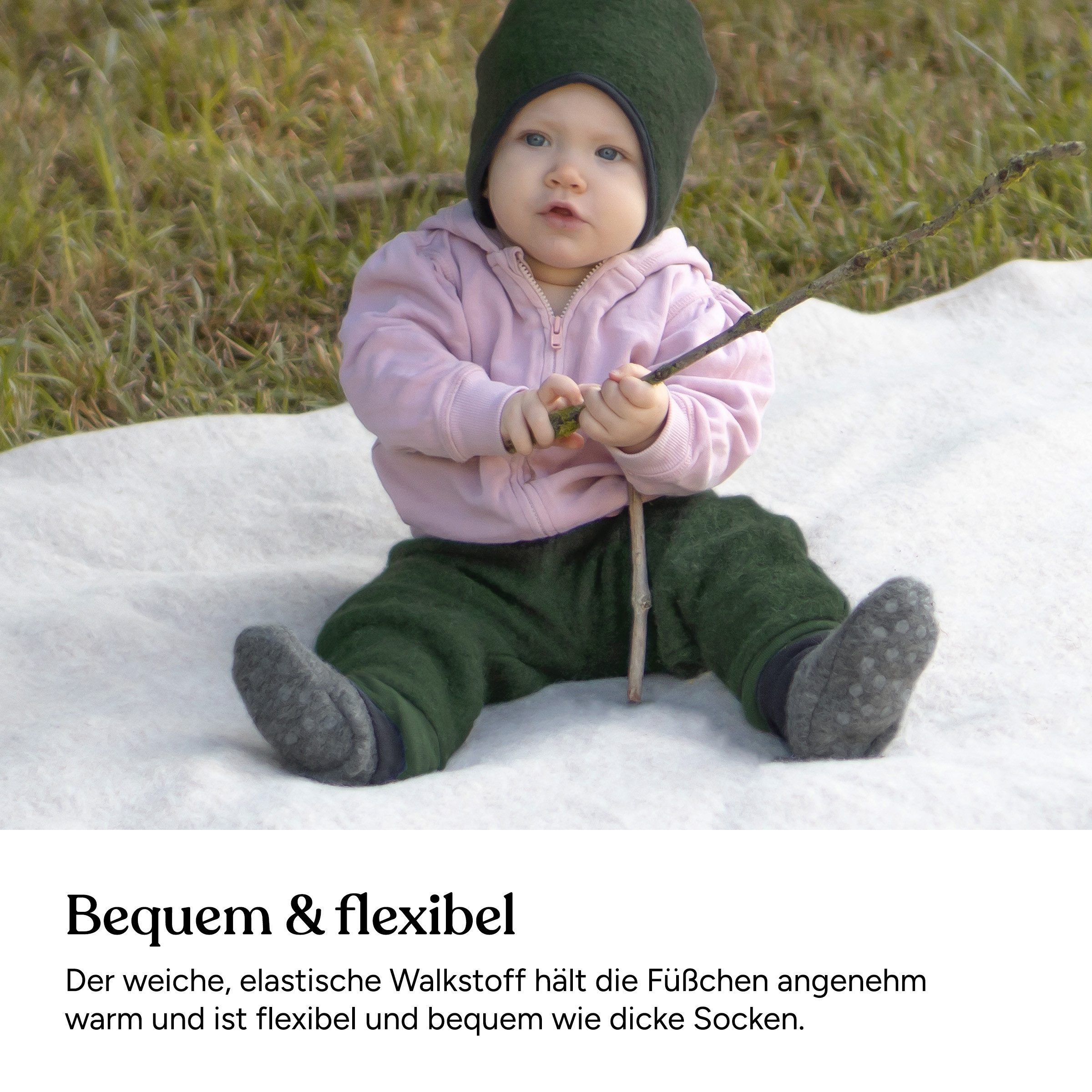 Ehrenkind Walkschuhe, Bio-Wolle & Bio-Baumwolle Krabbelschuh