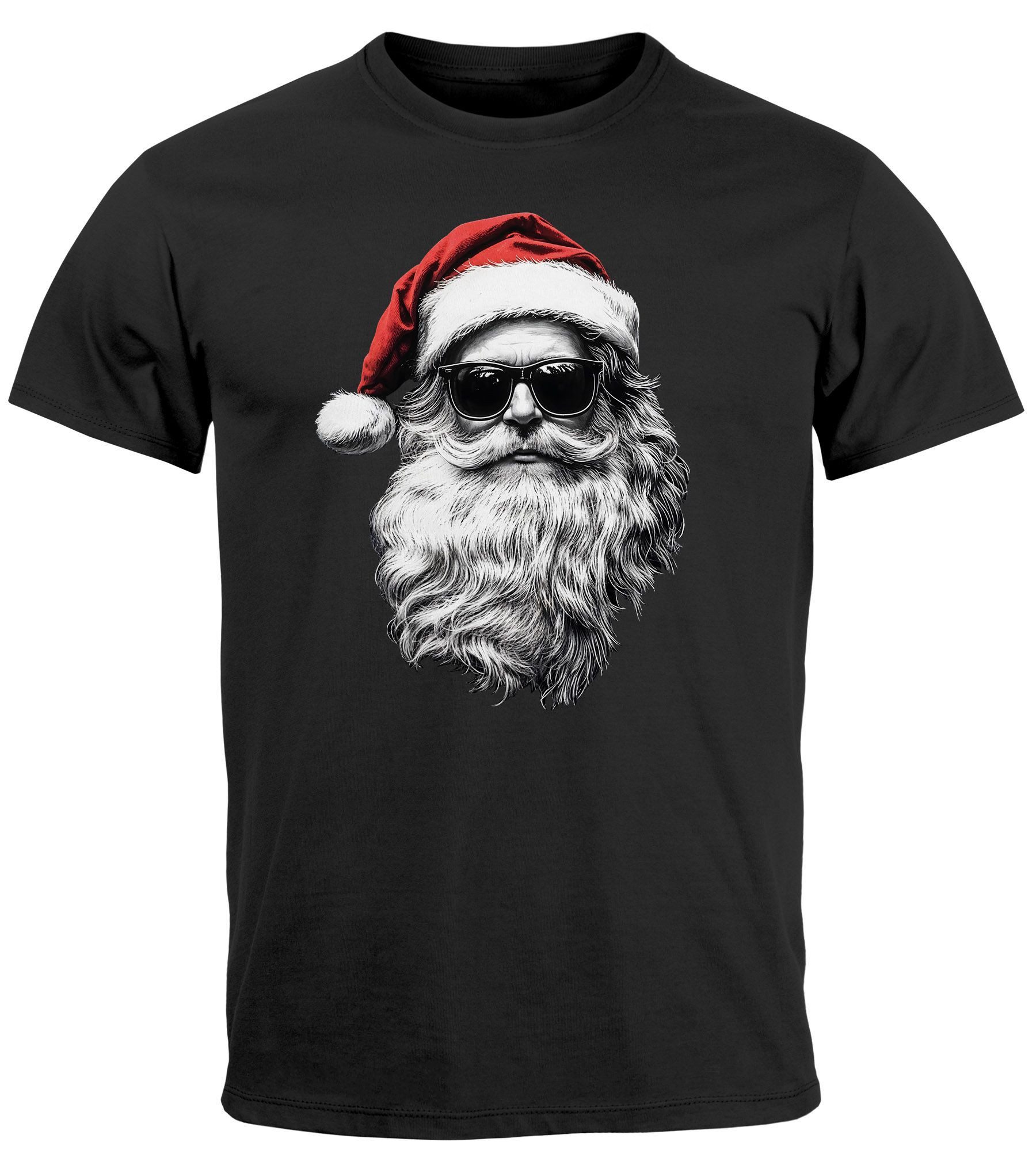 Print-Shirt Herren T-Shirt Weihnachten Aufdruck Cooler Santa Weihnachtsmann