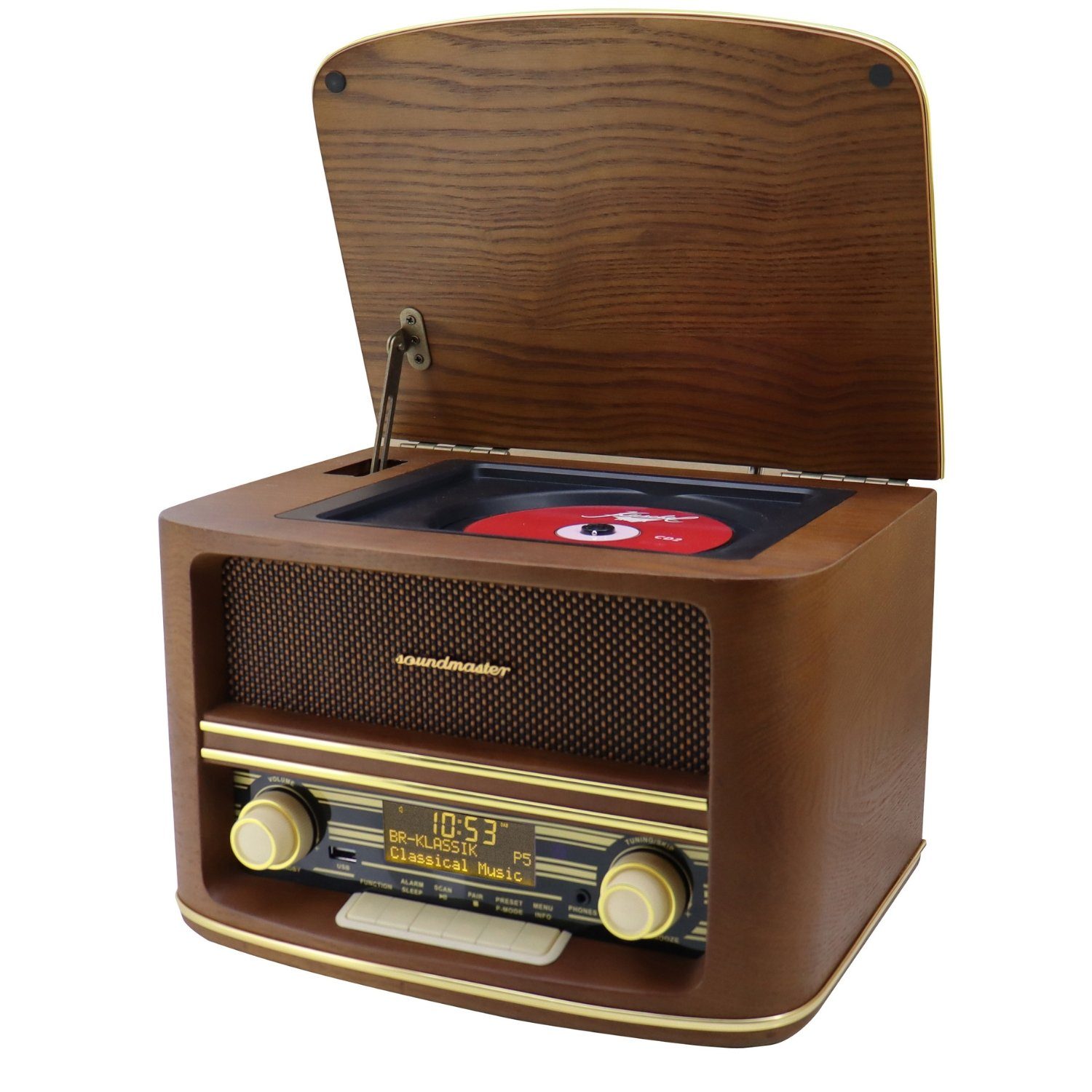 Soundmaster Nostalgie Stereo DAB+/UKW Radio mit, CD/MP3, USB, Radio (Inkl.  Fernbedienung), DAB+ UKW RDS Stereo Digitalradio mit Festsenderspeicher | Stereoanlagen