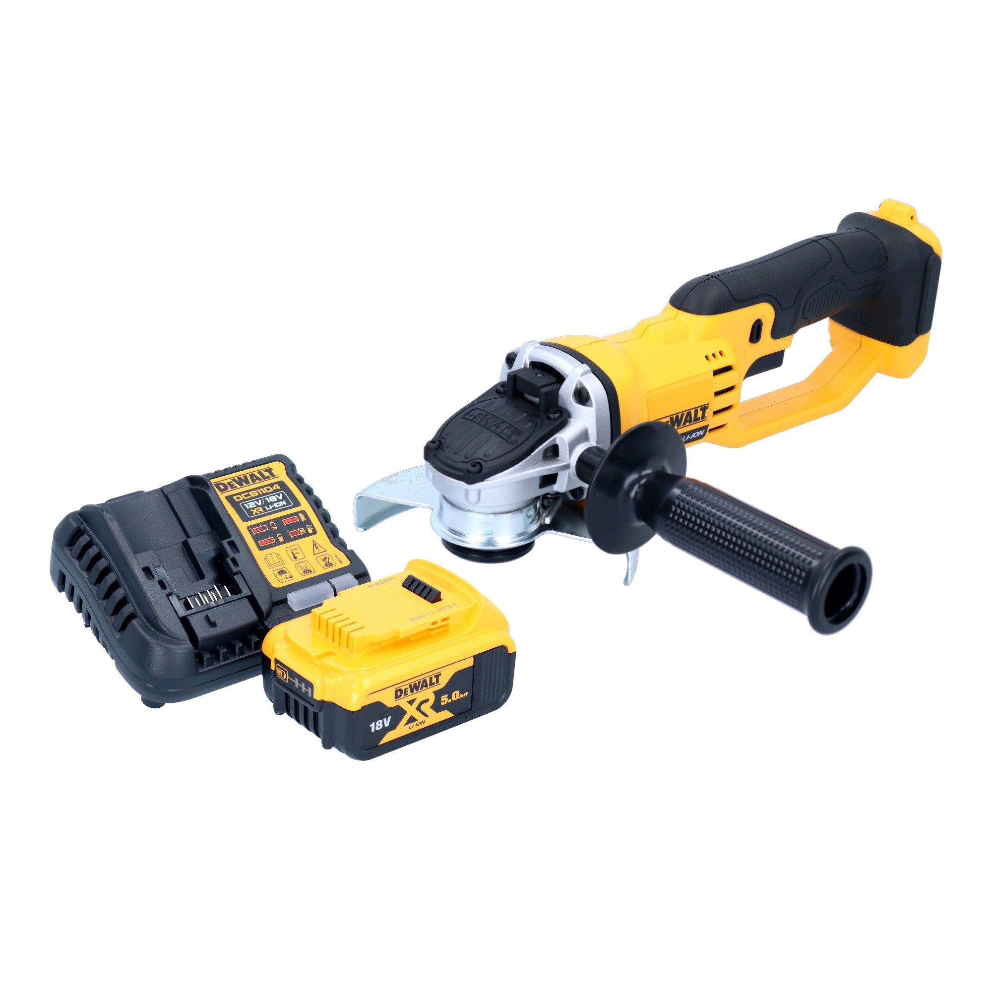 DeWalt Akku-Winkelschleifer DCG 412 P1 18 V 125 mm + 1x Akku 5,0 Ah + Ladegerät