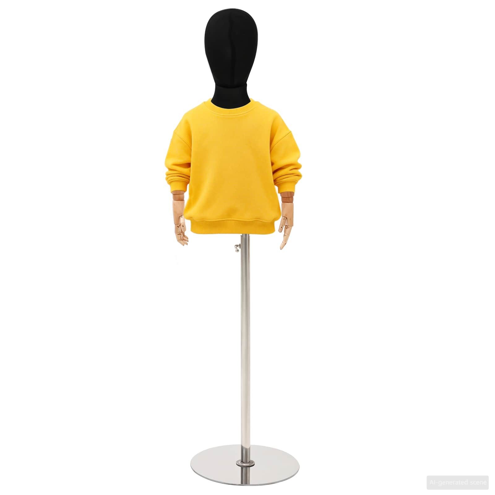 vidaXL Kunsthaarperücke Verstellbares 120-157 cm Mannequin mit Basis Unisex PP Schwarz
