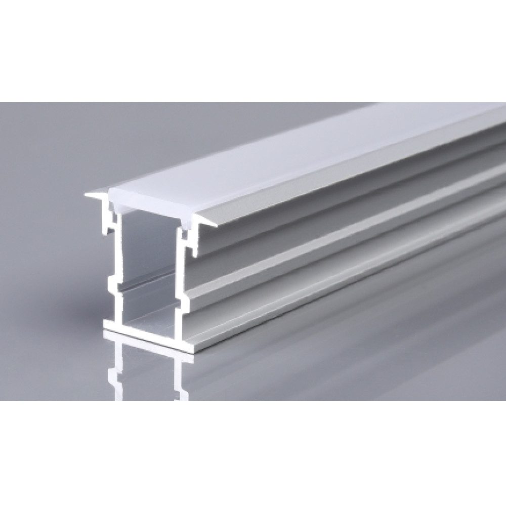 ENERGMiX Profil 1m Alu Bodenprofil Schiene für LED-Streifen für Innen und Außenbereich, Aluminium-Bodenschiene Einbaumontage (Innen/Außen) für LED Strip