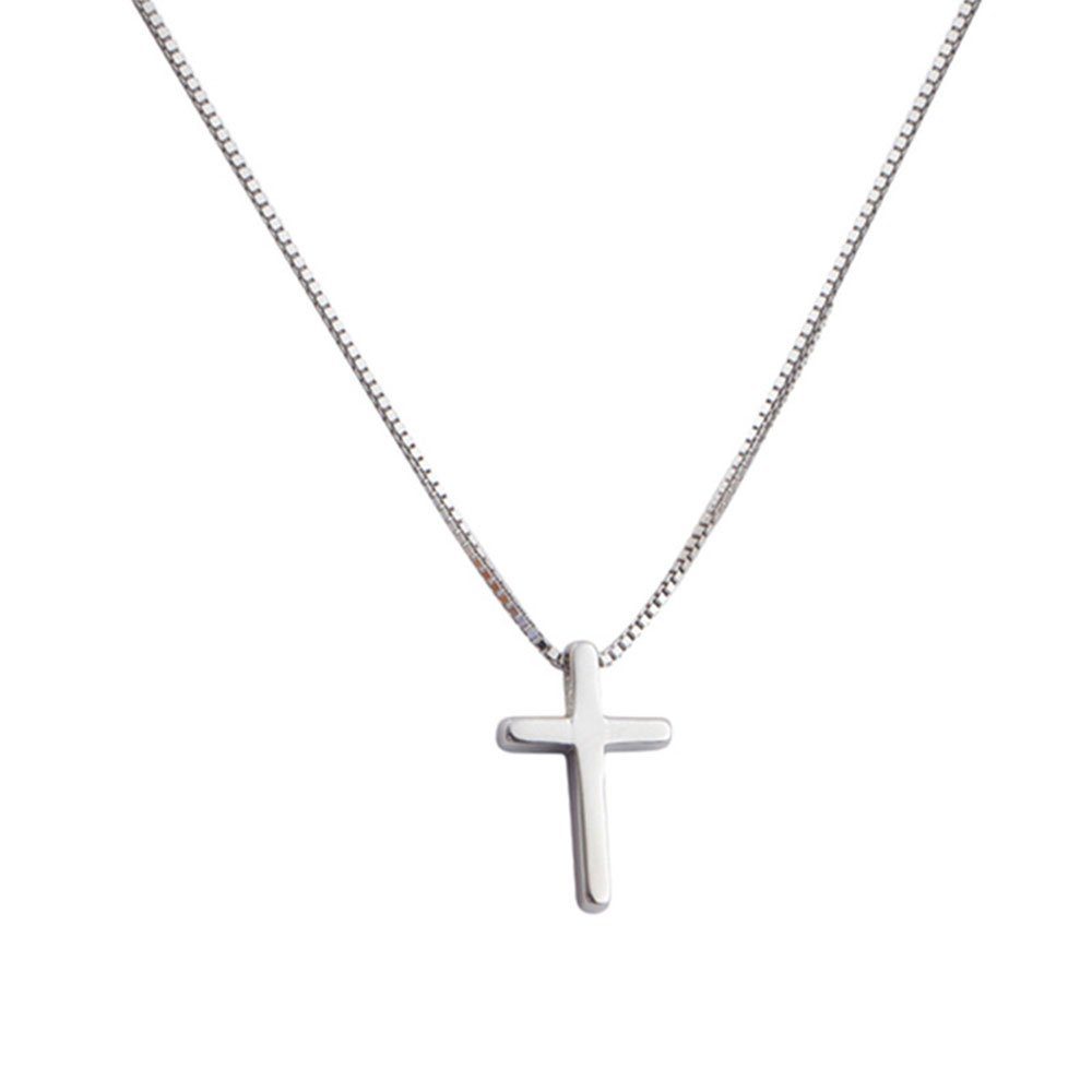 Silber Kreuzkette Anhänger Kreuz Sterling S925 Frauen (1-tlg) Halskette Halskette, Kreuz Haiaveng