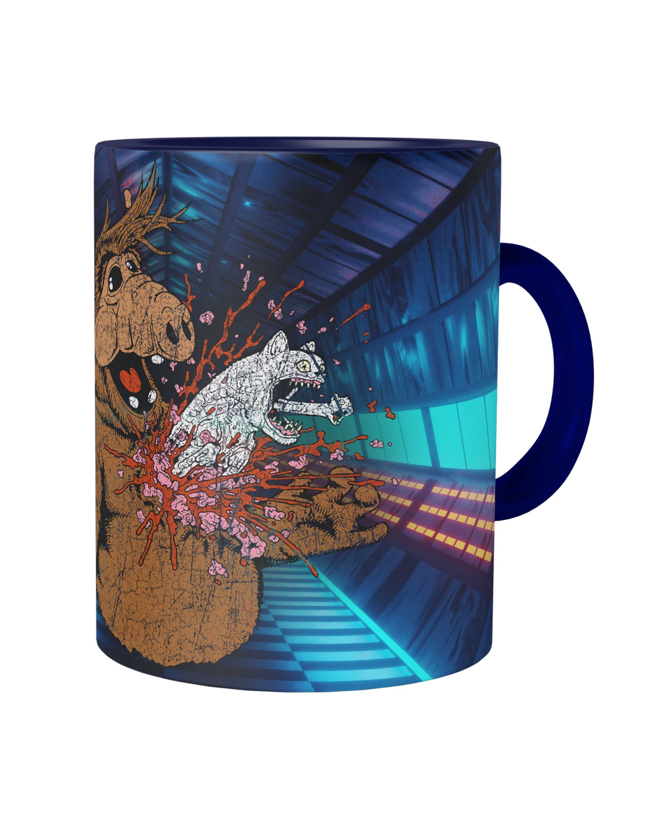 Urban Backwoods Tasse A Horror Kaffeetasse Fun Geek Nerd Alien Splatter Halloween Blood, 1-tlg., Keramik, Blood Blut Facehugger Alf