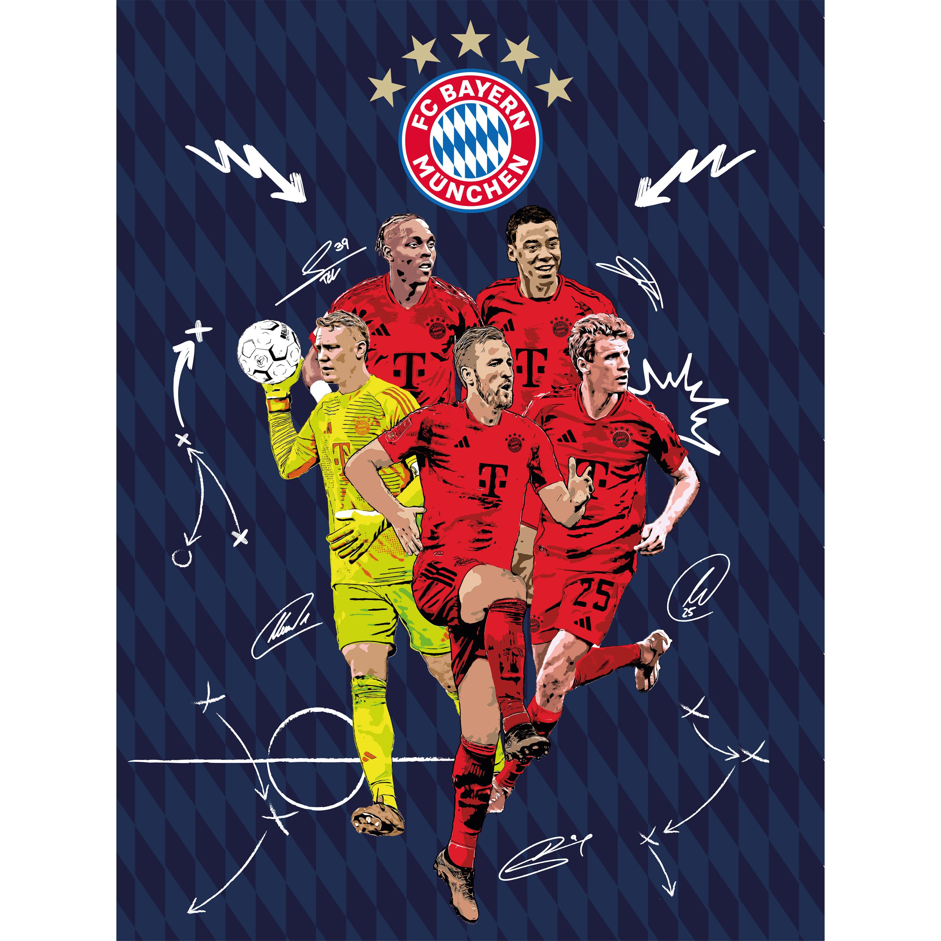 BERONAGE Tagesdecke FC Bayern München Decke Player 150x200 cm Kuscheldecke Fleecedecke, passend zur Bettwäsche, ideal für Sofa, Couch, Bett, Auto, Camping