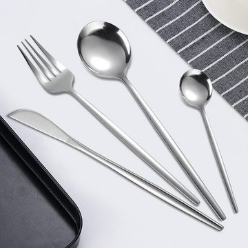 KingLux Besteck-Set 24teilig Essbesteck Set für 6Personen Spiegelpoliert (24-tlg), 6 Personen, Edelstahl