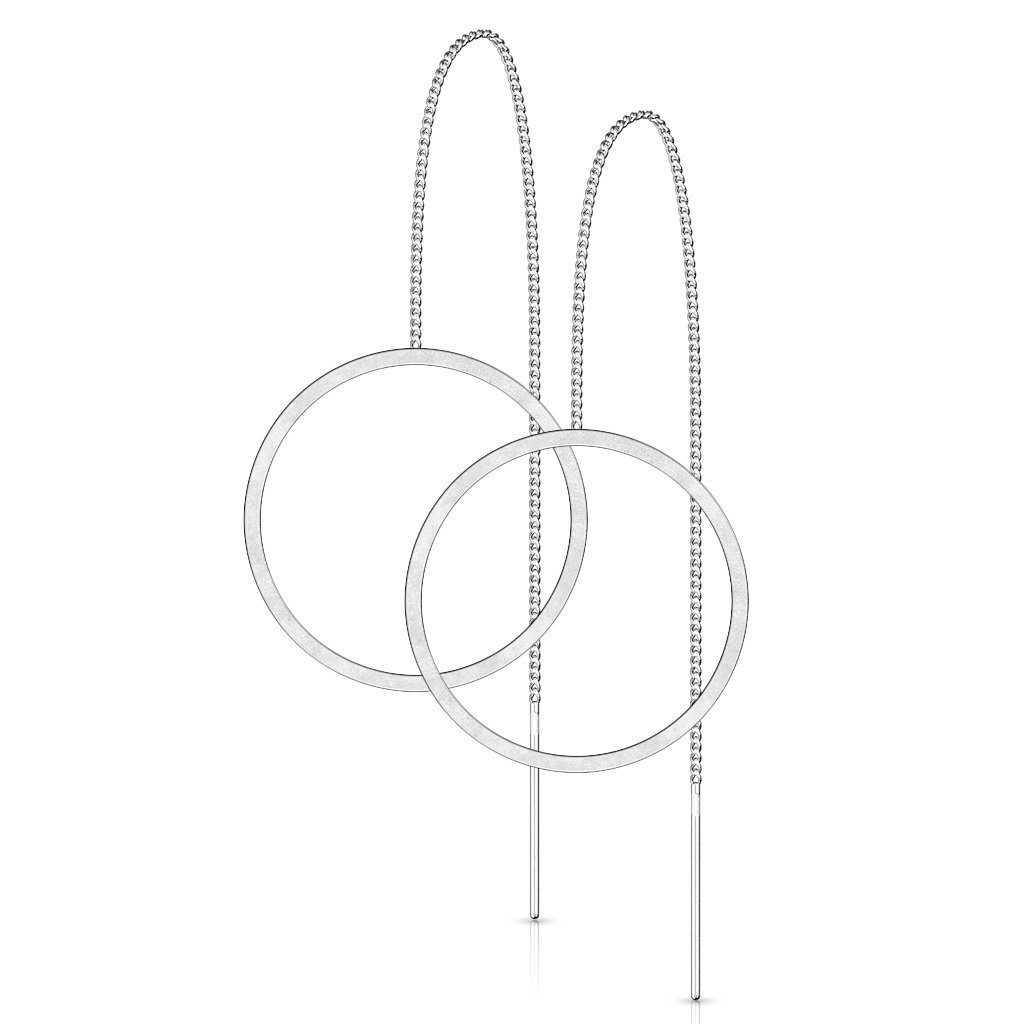 BUNGSA Ohrhänger-Set aus Edelstahl Stück), (2 Kreis Ohrringe Damen Ohrschmuck Paar Ohrhänger silber 2-tlg), (1