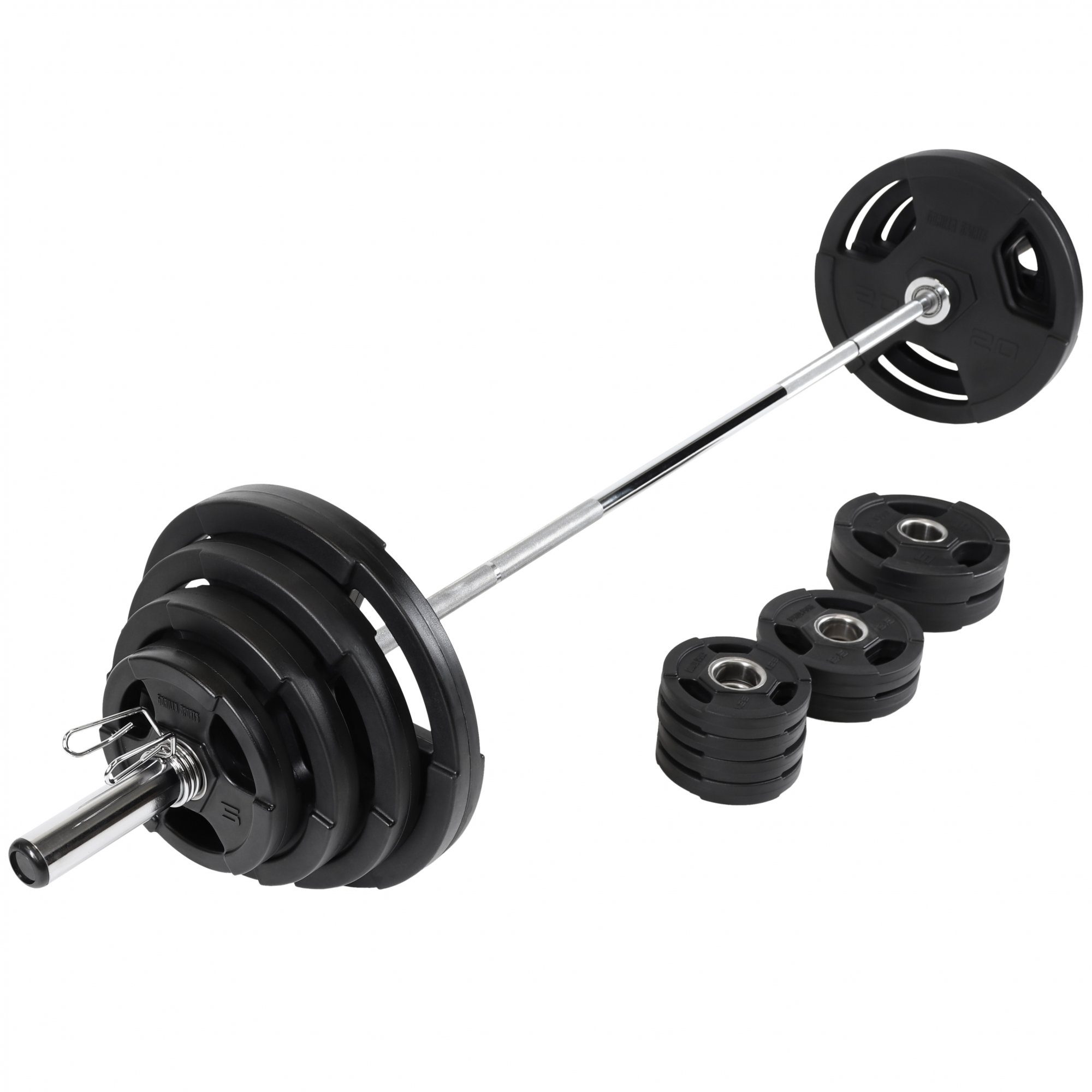 GORILLA SPORTS Hantel-Set Langhantel Set 130kg - Hantelstange, Hantelscheiben 50mm - Hantelset, (Set)