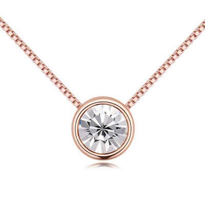 BUNGSA Ketten-Set Kette White Sparkle Rosegold aus Messing Damen (1-tlg), Halskette Necklace