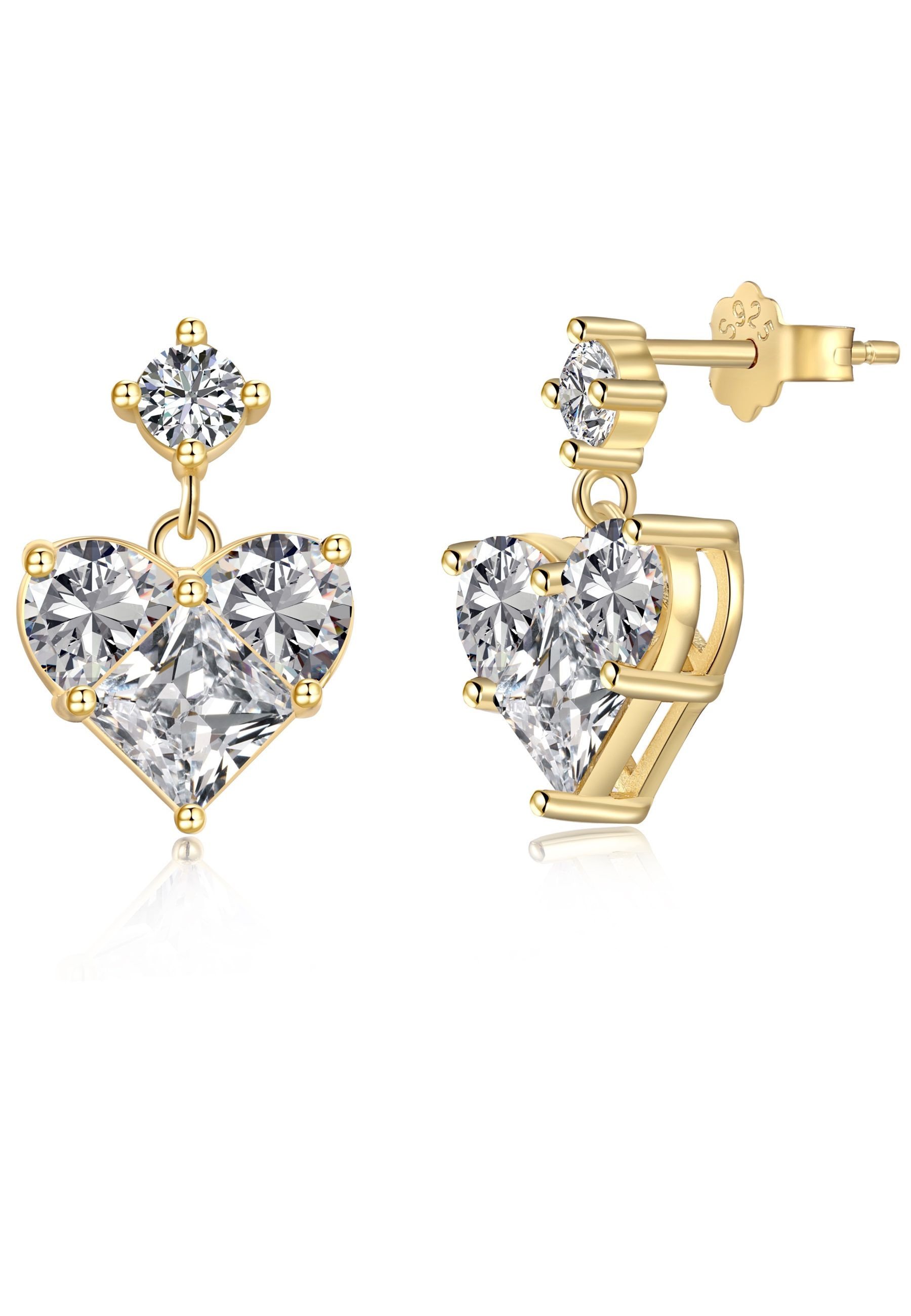 BRELLATO Ohrhänger-Set Funkelnde Herz Ohrstecker, Geschenk-Idee Frau Freund günstig online kaufen