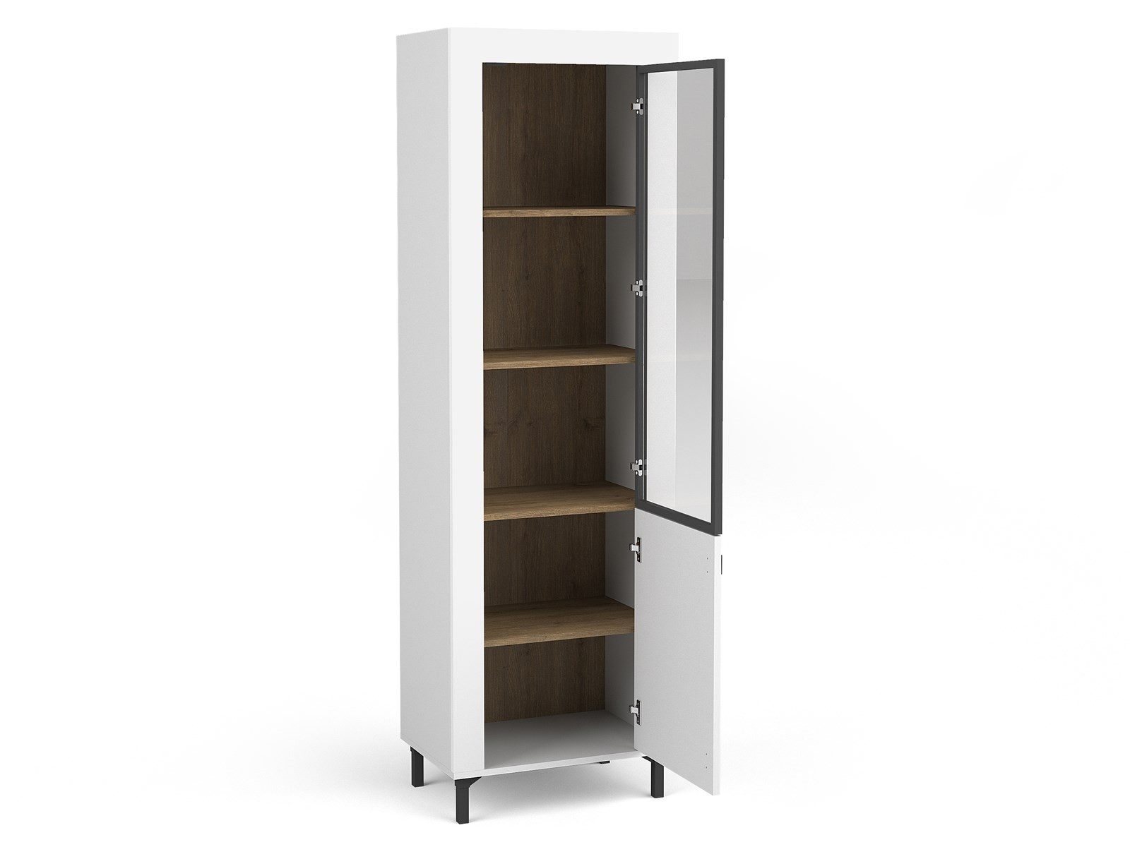 Compleo Vitrine Vitrinenschrank mit Glastüren, gerillte günstig online kaufen