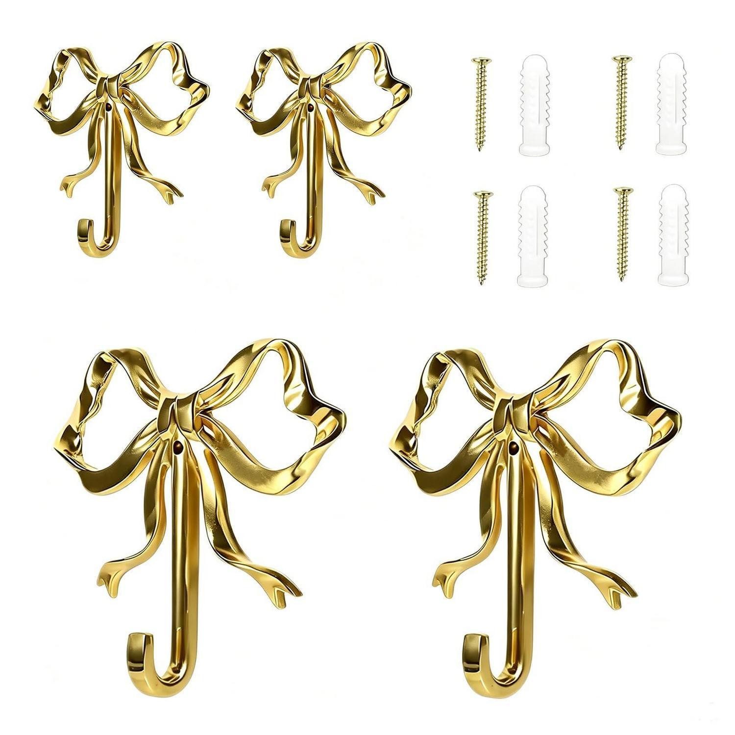 LuxusKollektion Wandhaken Wandhaken Vintage Gold 4er-Set, (4-St)