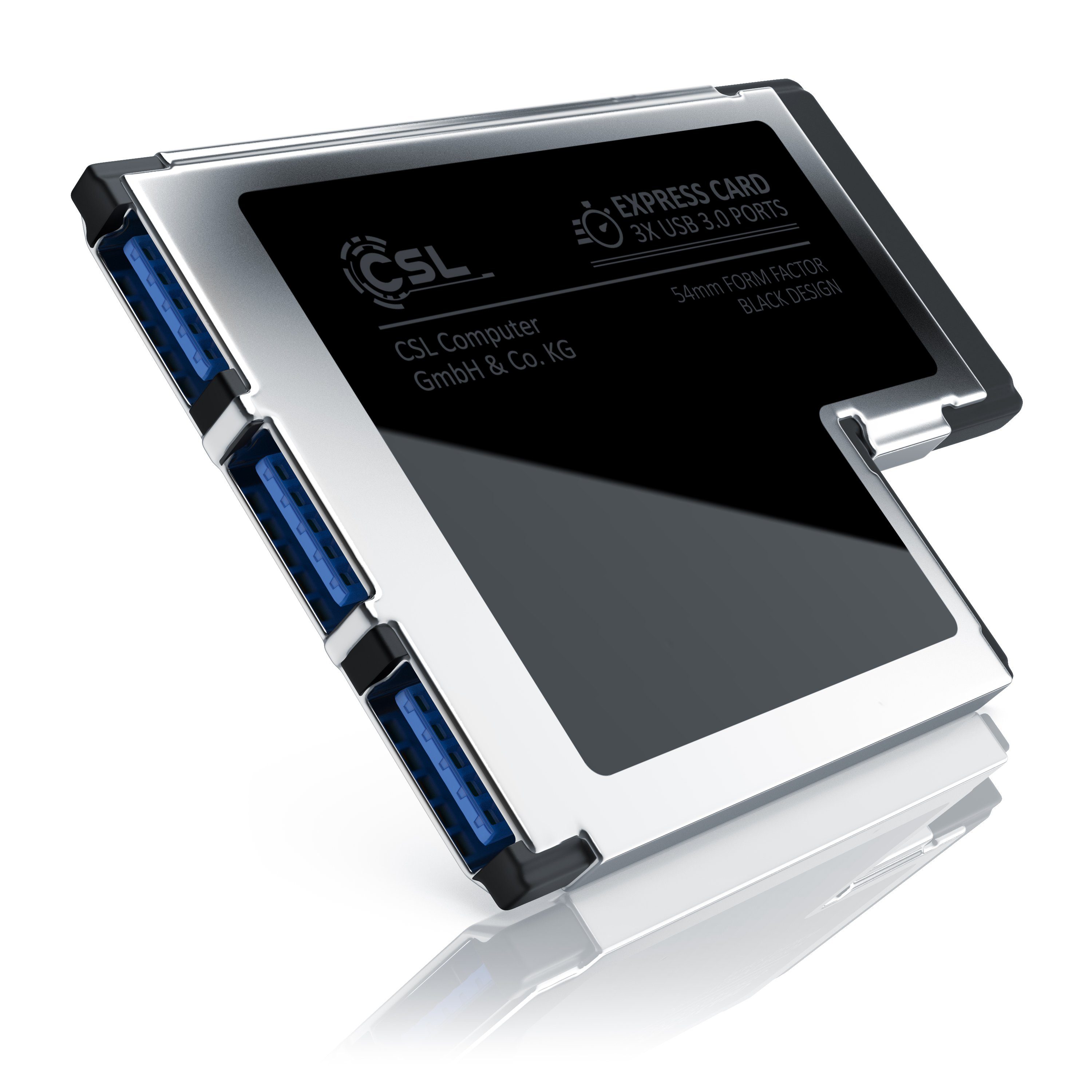 CSL Notebook-Adapter, 3 Port USB 3.0 ExpressCard PCMCIA Schnittstellenkarte  54mm 3x USB 3.0 Buchse Typ A