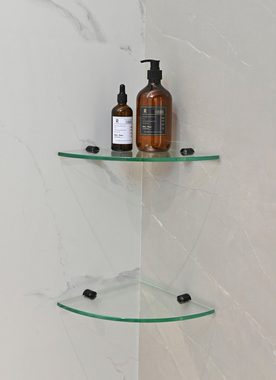 welltime Eckregal Duschglasregal, 2-tlg., Glasstärke 8mm, Einscheibensicherheitsglas, Klarglasoptik