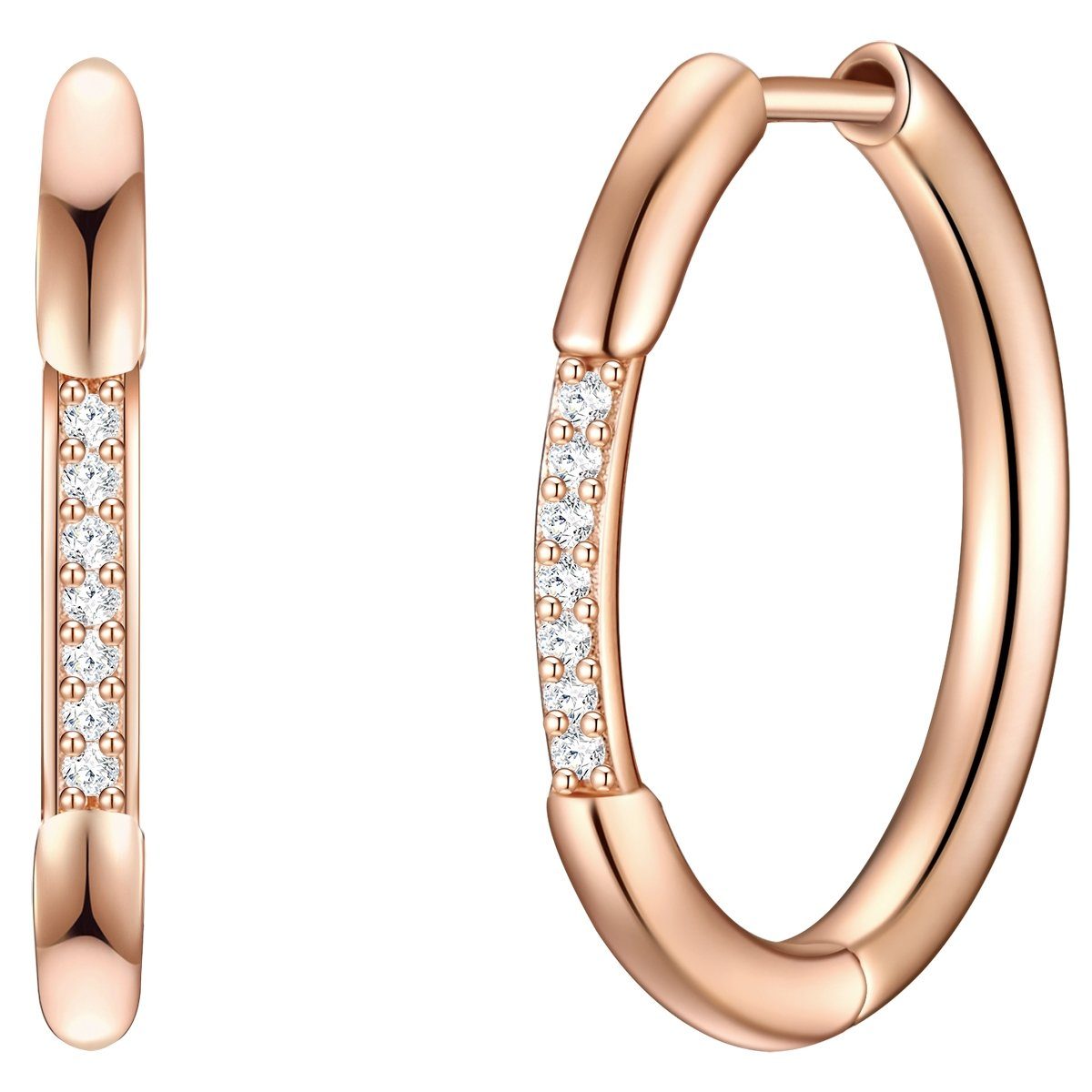 Glanzstücke München Paar Creolen roségold, aus Sterling Silber günstig online kaufen