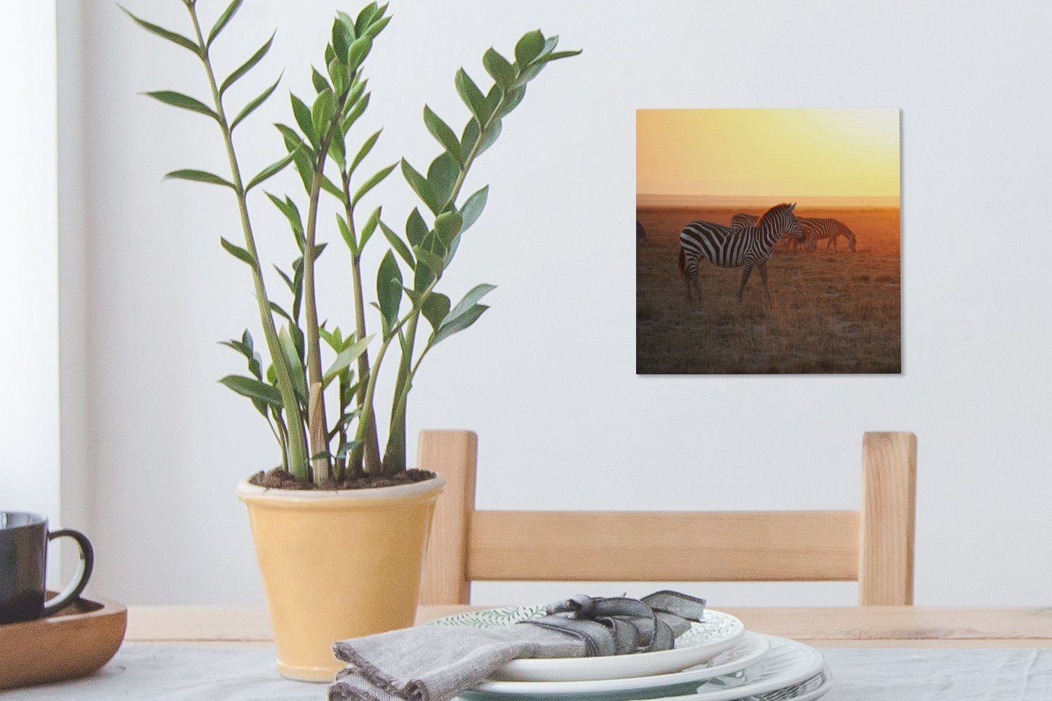 für Amboseli-Nationalpark Wohnzimmer St), im (1 Kenia, OneMillionCanvasses® Schlafzimmer Leinwand im Bilder Sonnenaufgang afrikanischen Leinwandbild