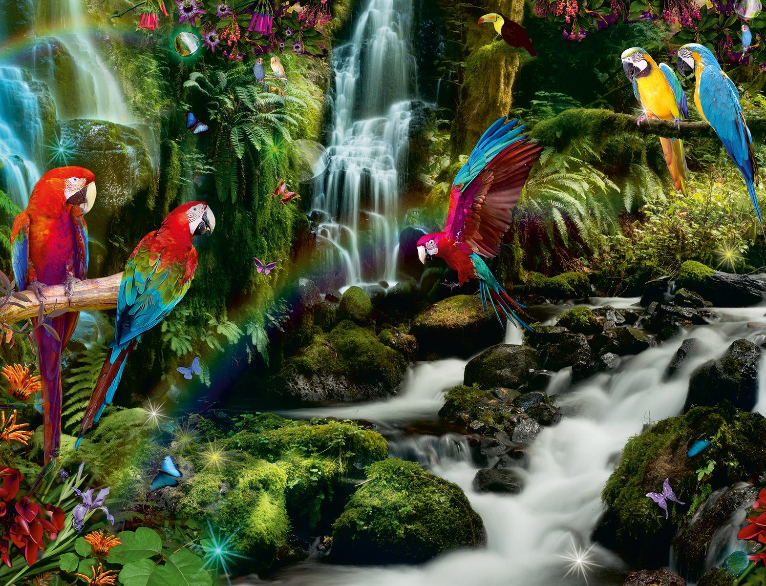Ravensburger Puzzle Bunte Papageien im Dschungel, günstig online kaufen