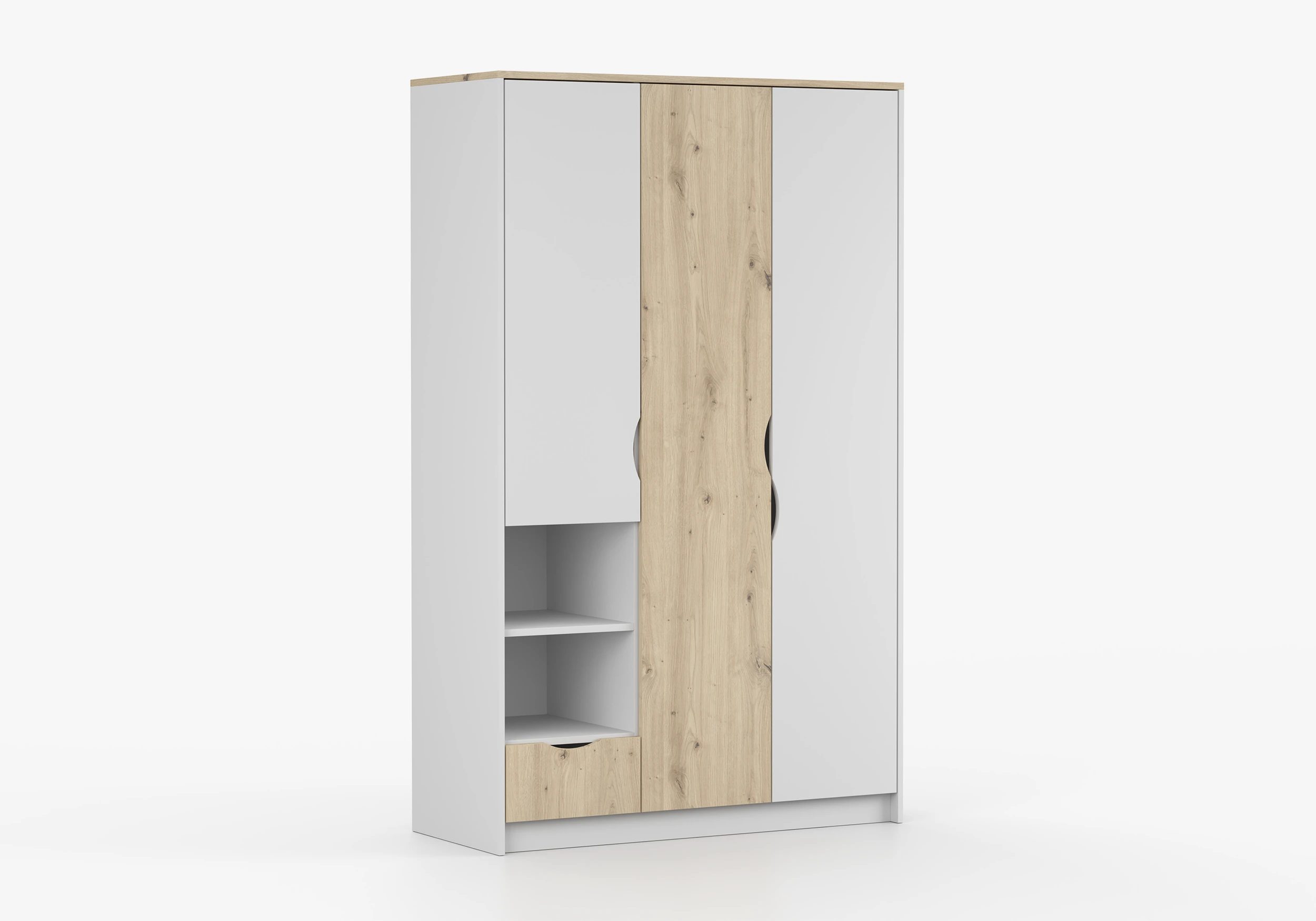 imoebel24 Drehtürenschrank JOY I 19 120 cm - Artisan / Weiss günstig online kaufen