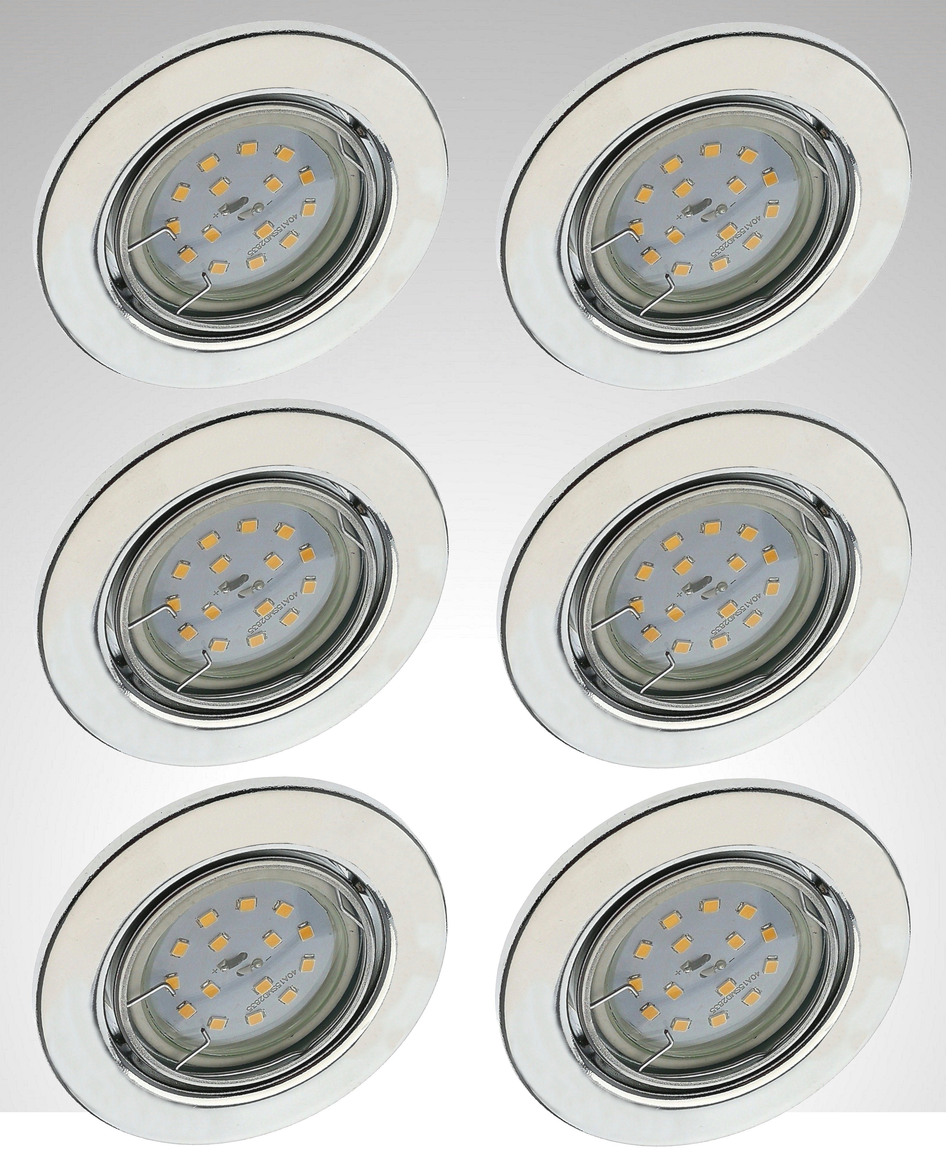 6x LED Einbaustrahler Bad super flach 4 6 8 Watt   Einbauspot Lampe Badleuchten