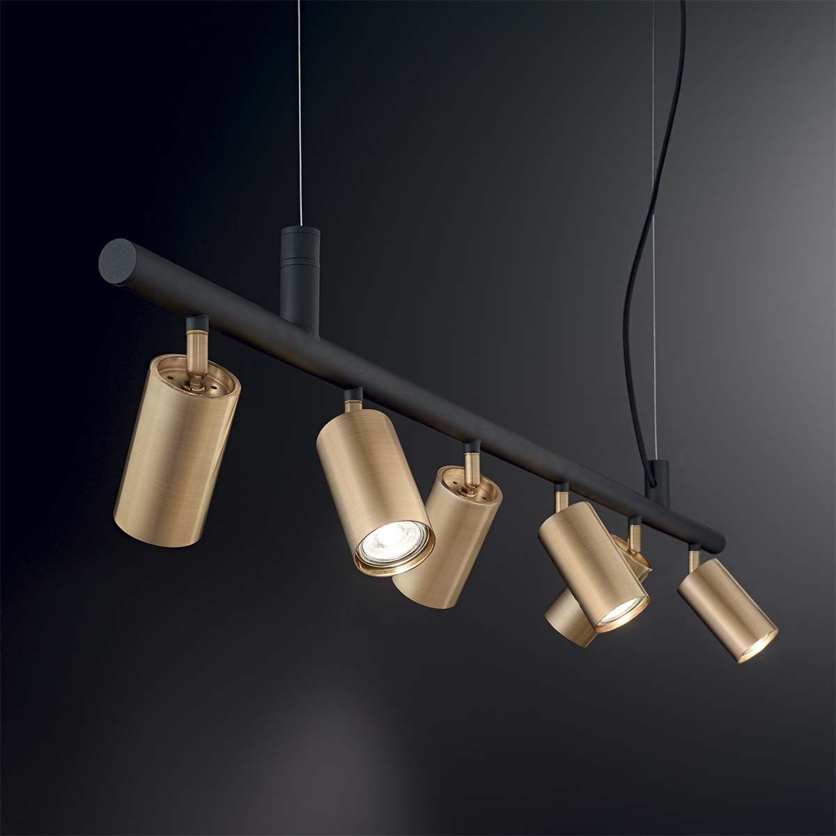 Ideal Lux Pendelleuchte Ideal Lux Dynamite SP4 Pendelleuchte, Messing, L: 76 cm, LED wechselbar, Hängeleuchte