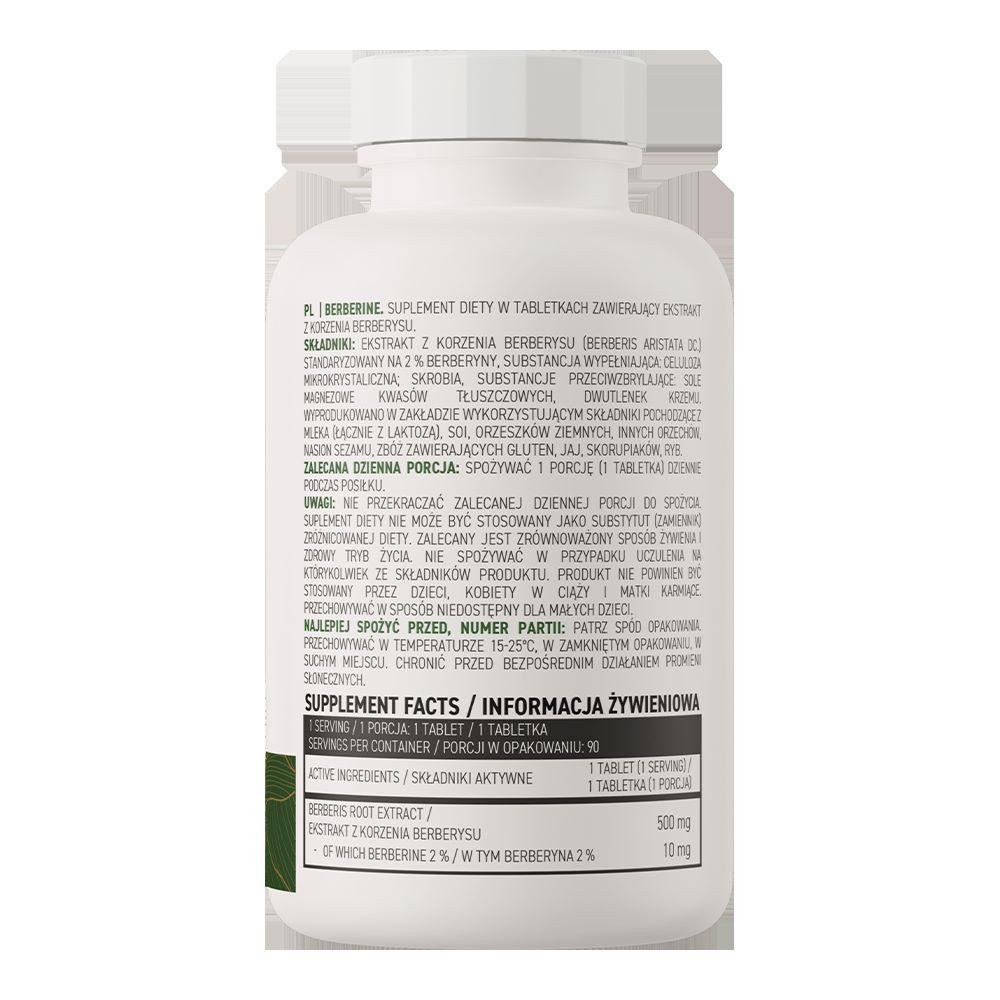 OstroVit OstroVit Berberin 90 Tabletten 500mg Wurzel Extrakt Berberine Berberis Kapseln, 86 g, Berberitzenwurzelextrakt, standardisiert auf 2% Berberin