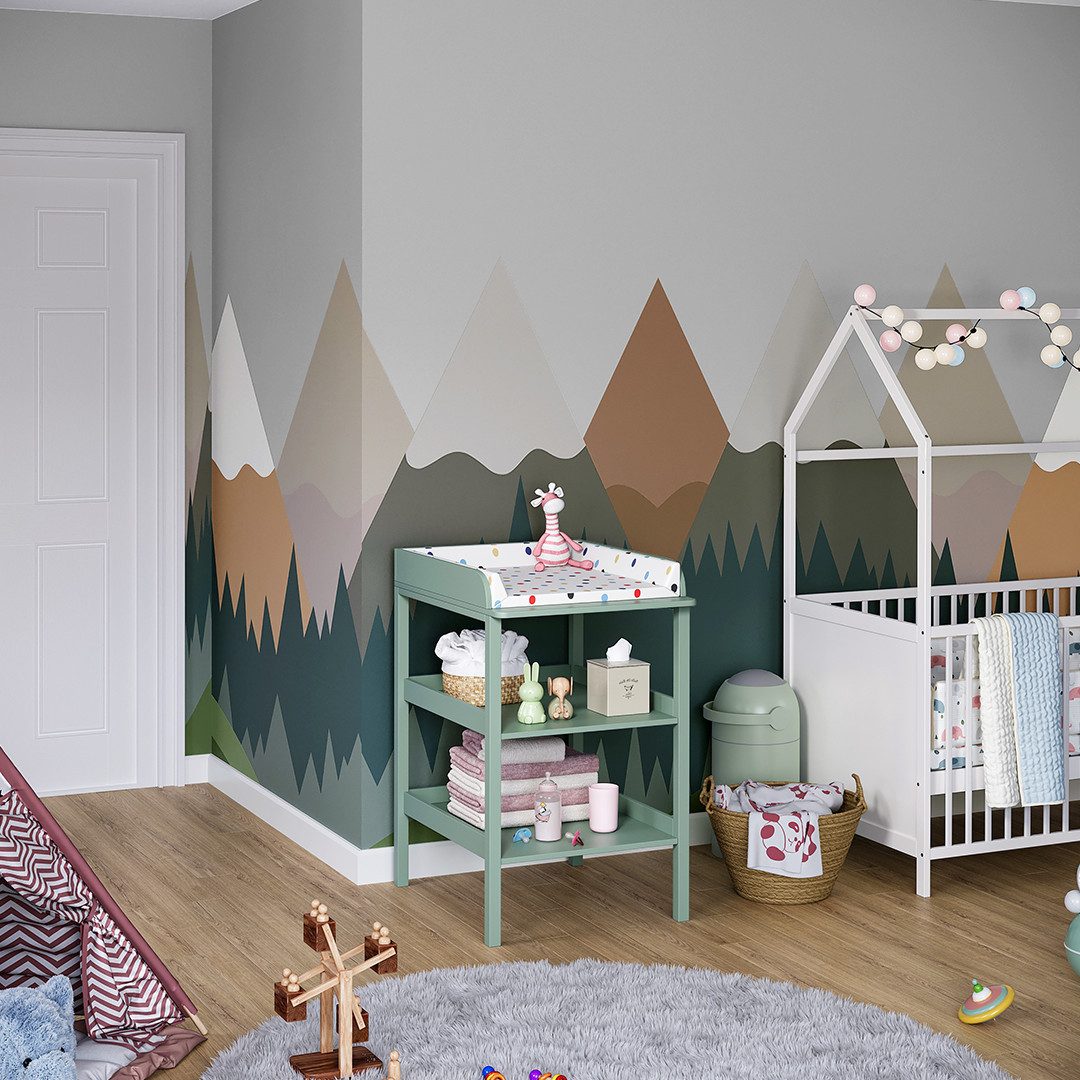 Bellabino Wickeltisch Bani, Wickelregal schmal, mintgrün, mit 2 Ablagefäche günstig online kaufen