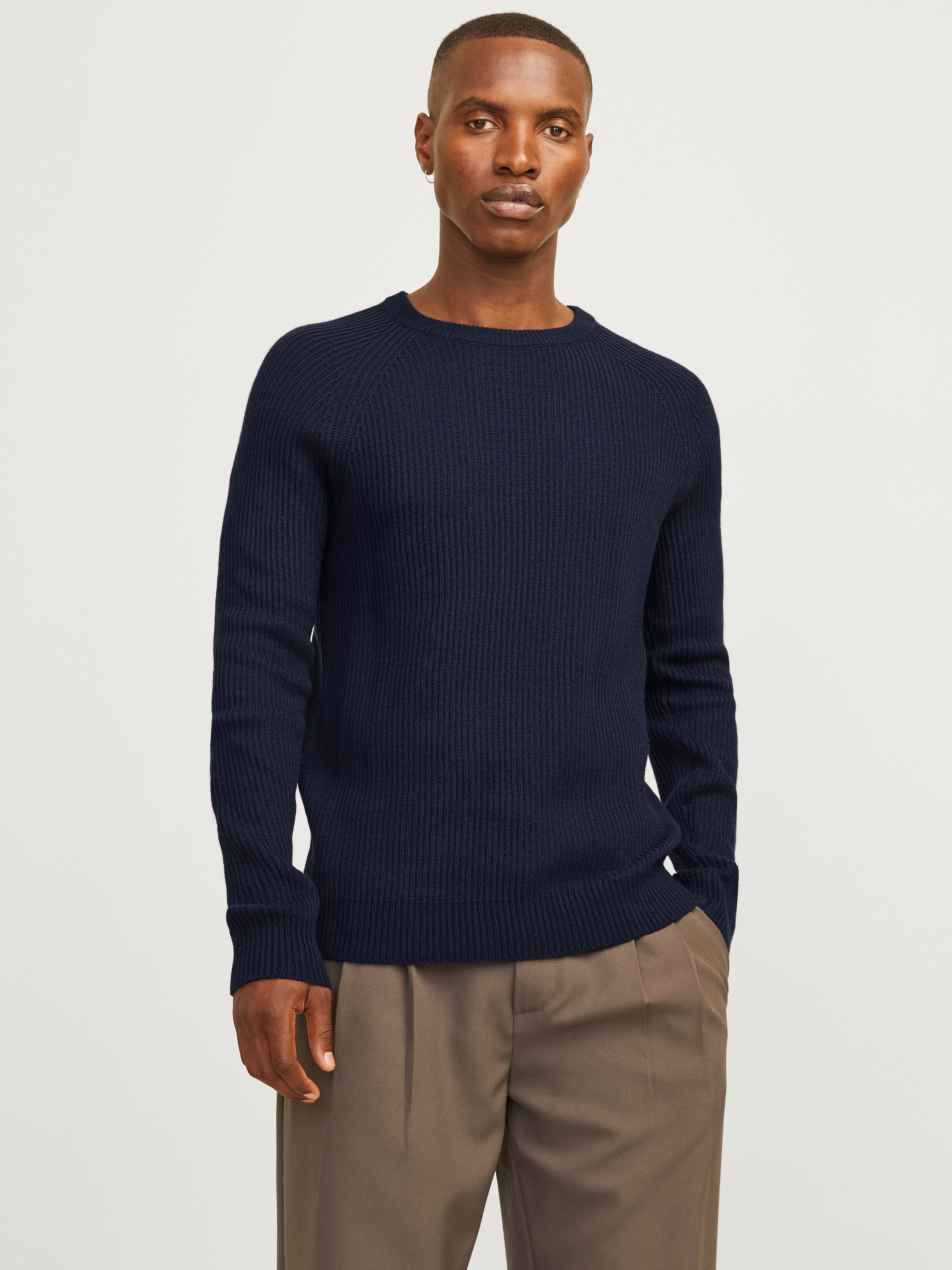 Jack & Jones Rundhalspullover JJPANNEL KNIT CREW NECK AW24 günstig online kaufen