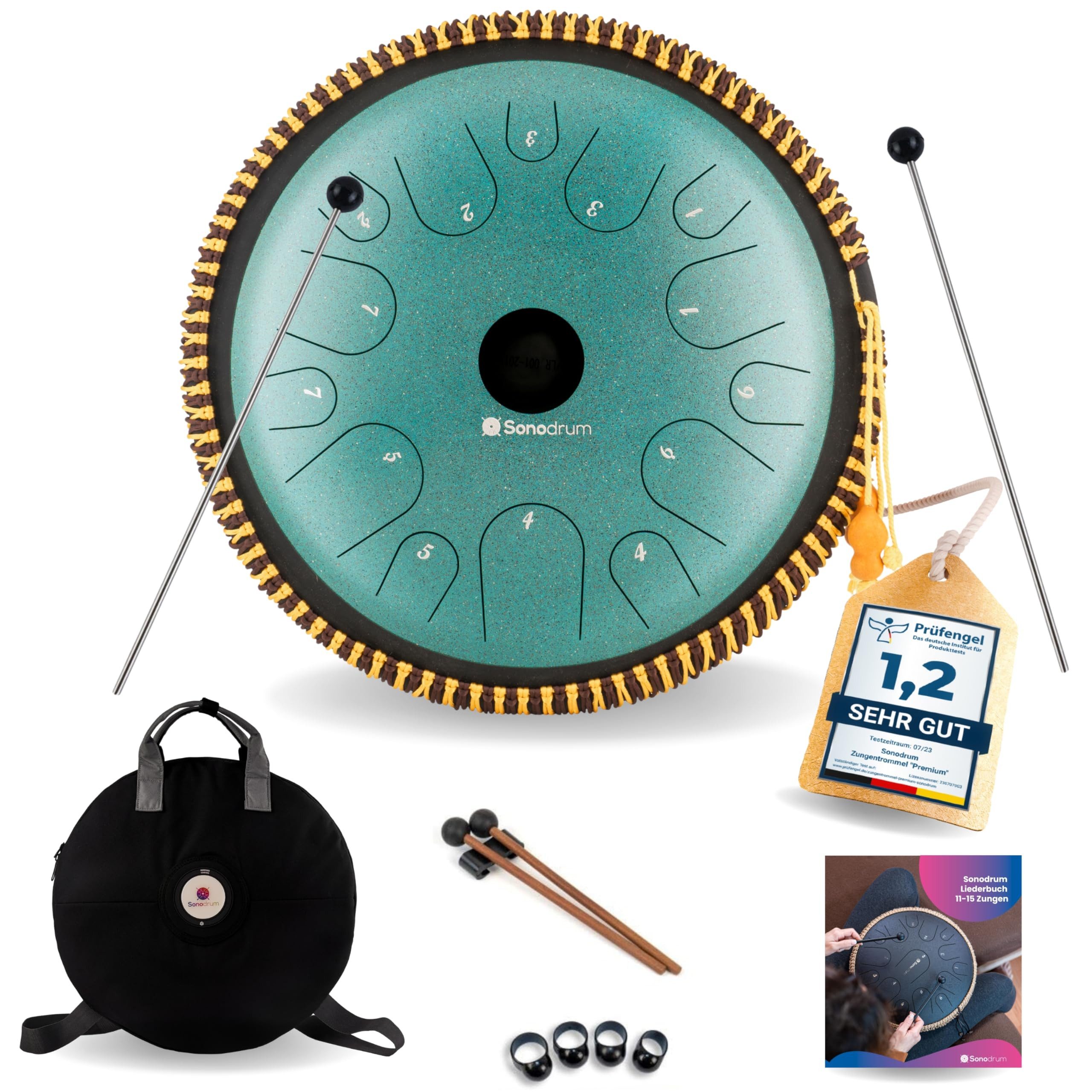 Steel Tongue Drum Zungentrommel "Exclusive" C-Dur - 38 cm groß, 14 Töne