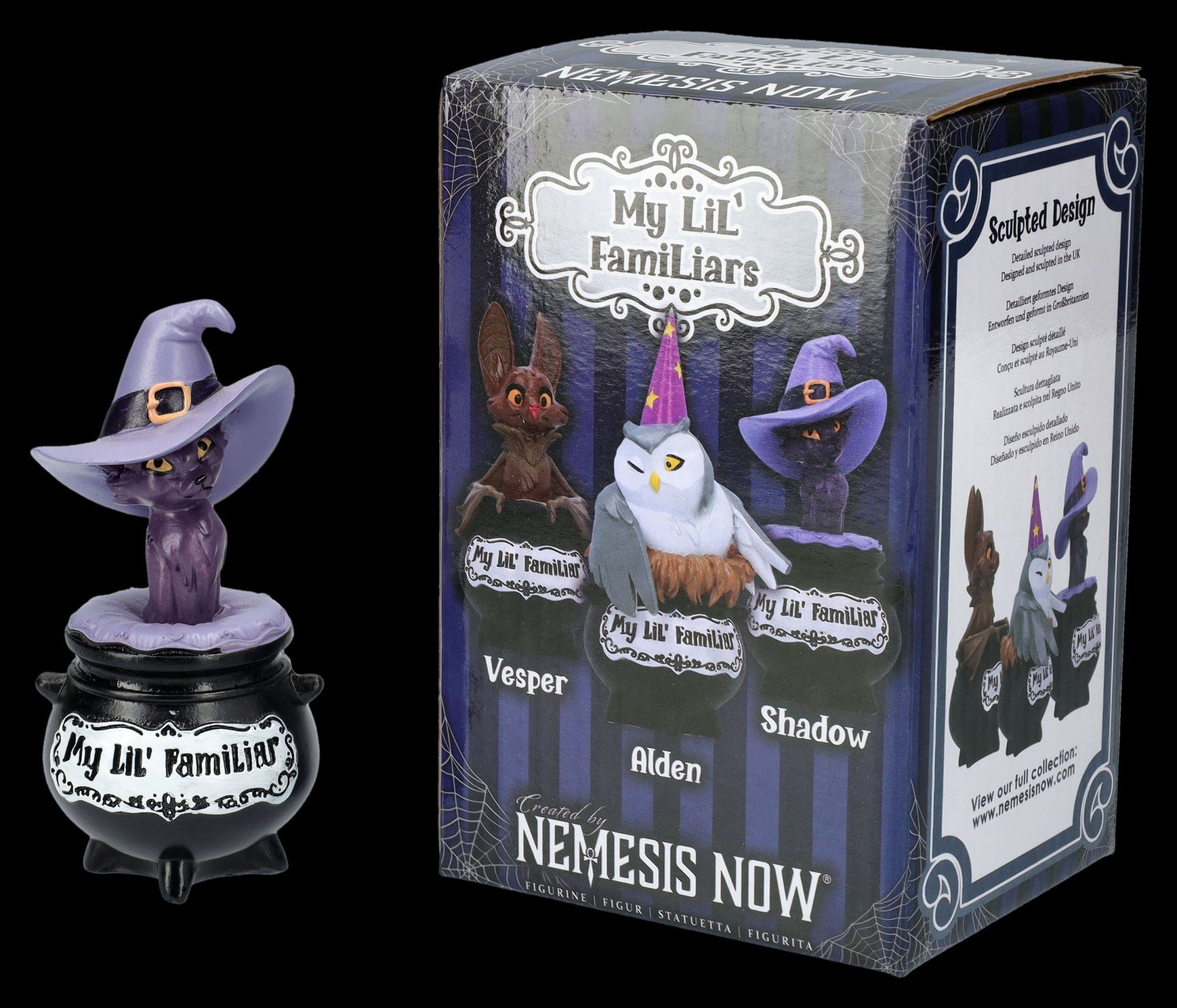 Figuren Shop GmbH Fantasy-Figur Katzen Figur - My Lil Familiar - Shadow - Nemesis Now - Fantasy Figur