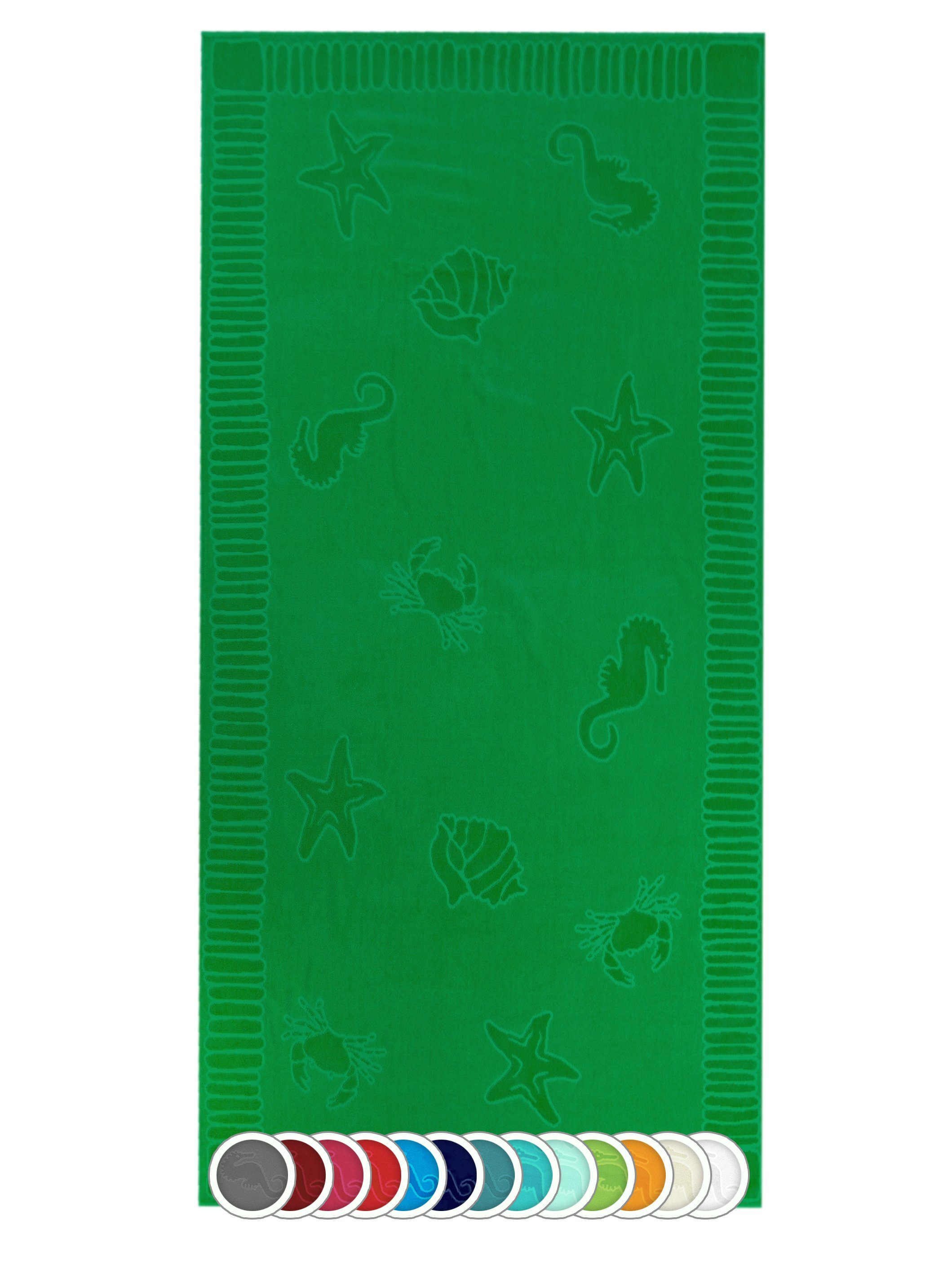 vom Frottier ZOLLNER (1-St), grün x 100% 200 cm, 100 Hotelwäschespezialisten Baumwolle, Strandtuch,