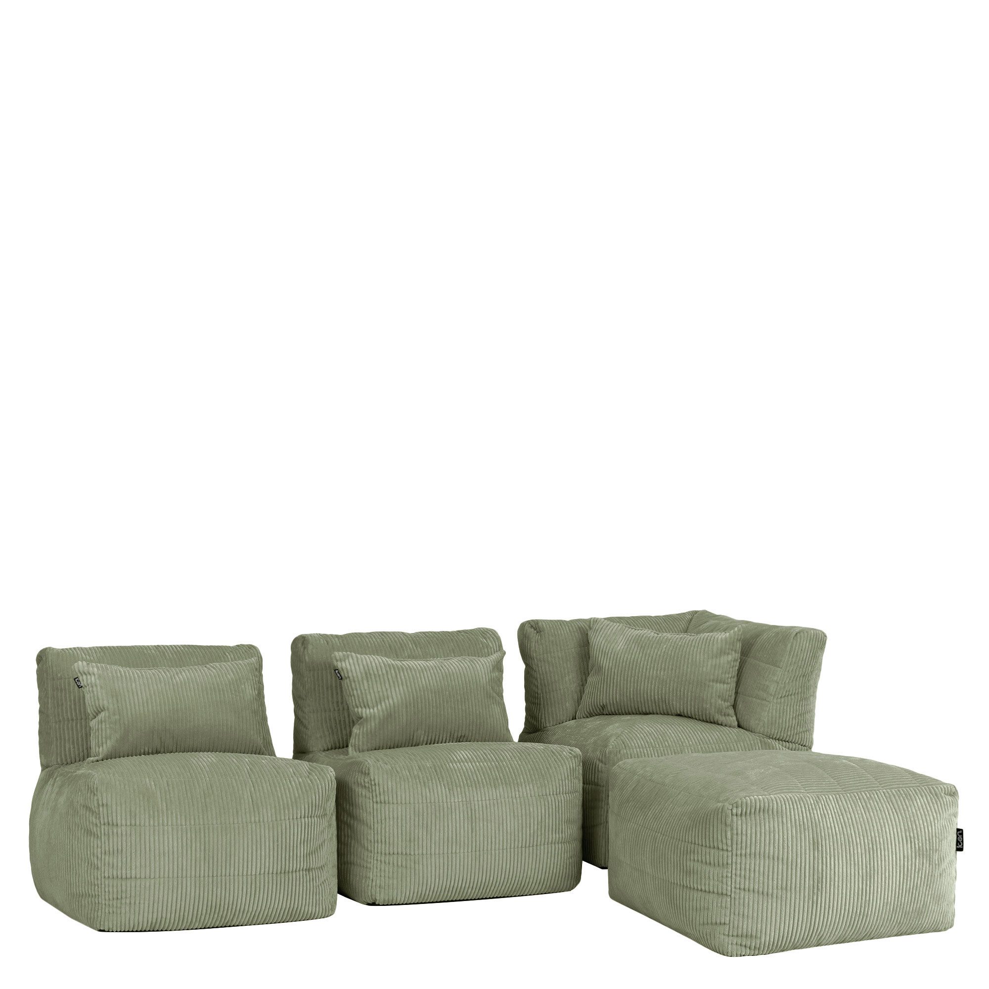 icon Sofa Modulares Ecksofa aus Cord Flauschig „Noa“, Spar-Set, Made in Germany, für Wohnzimmer und Kinderzimmer