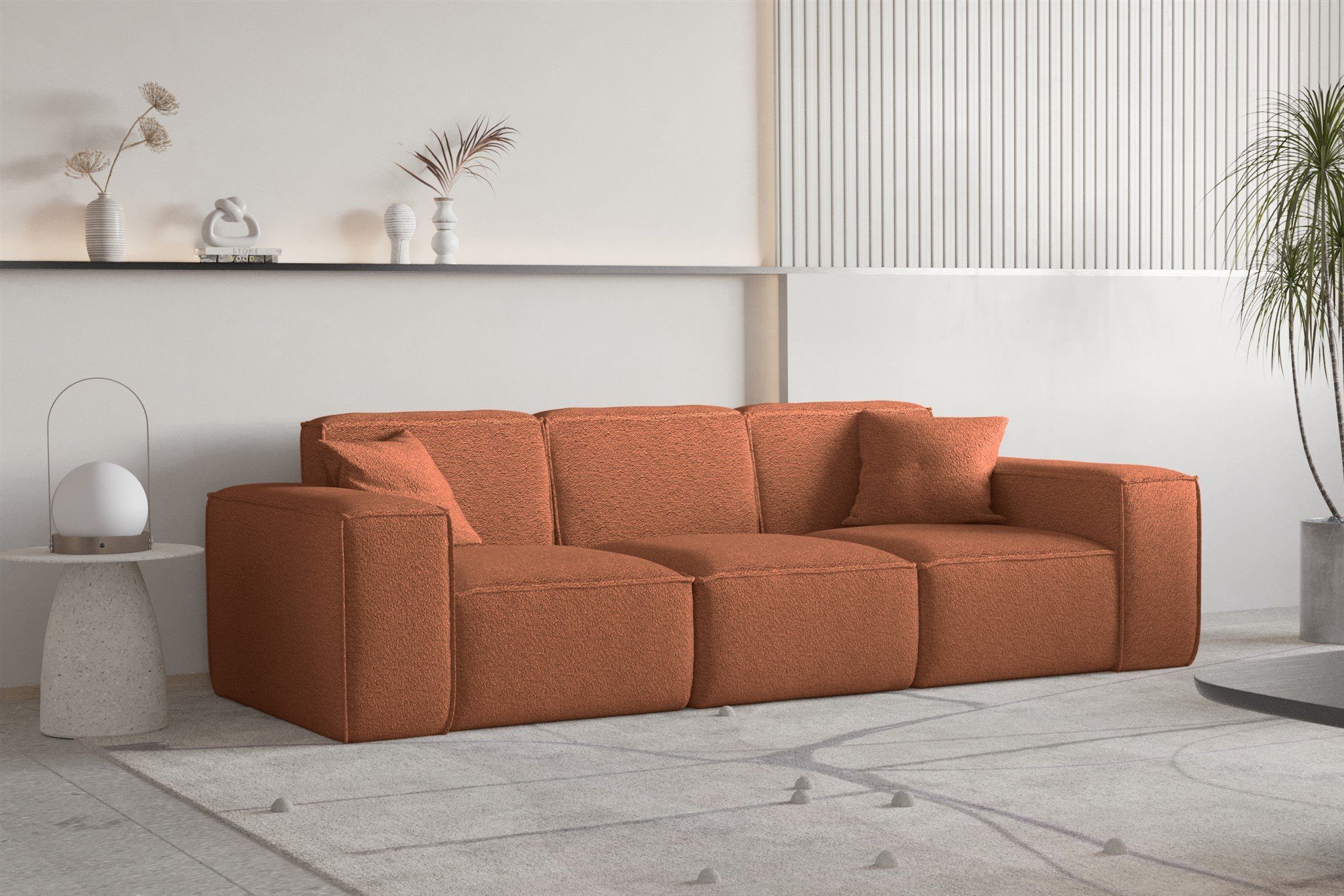 Zierkissen Fun Sofa 3-Sitzer CELES Sofa Inkl. Designersofa 2 PREMIUM Stoff, Möbel in