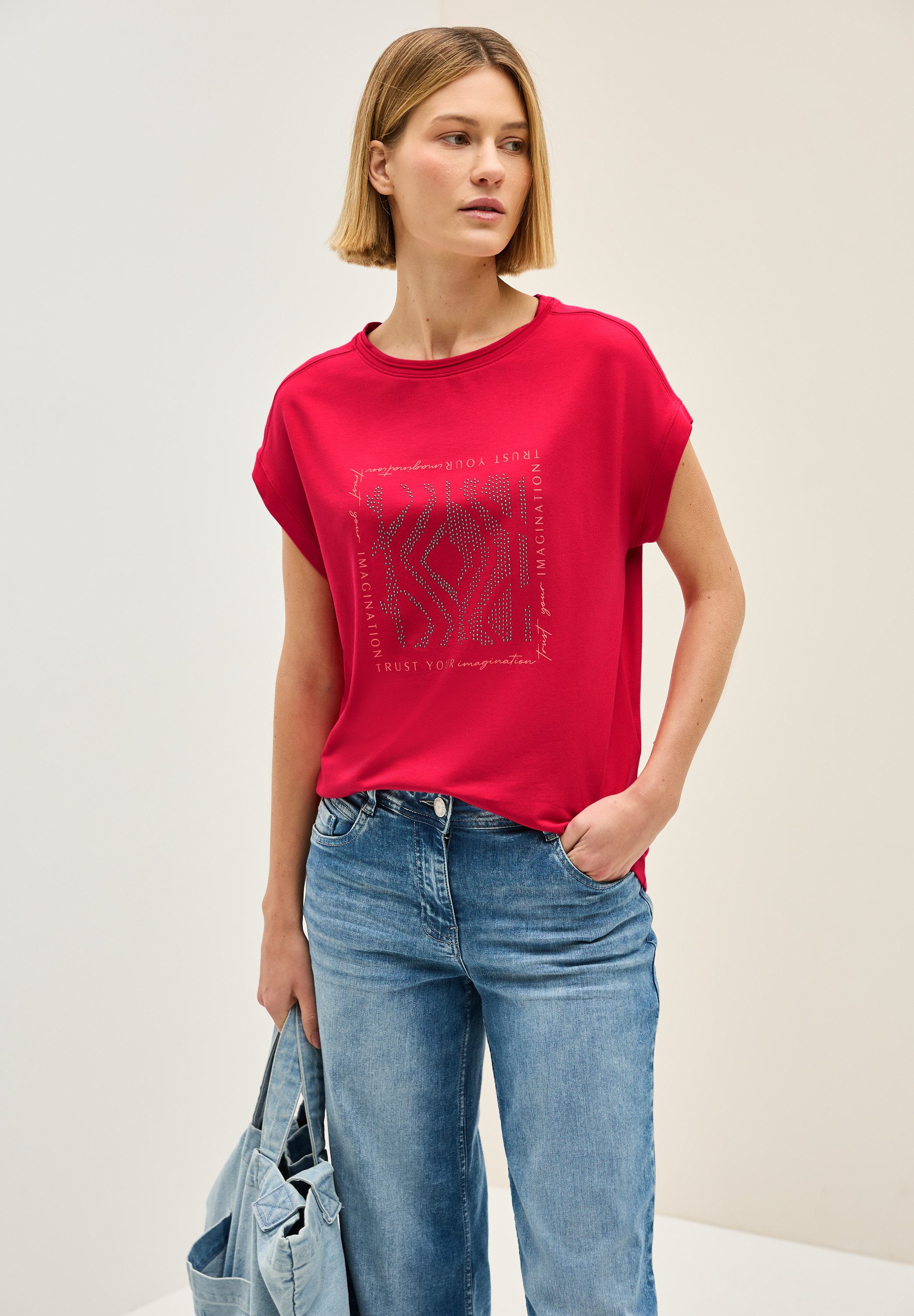 CECIL T-Shirt mit Glitzer Print günstig online kaufen