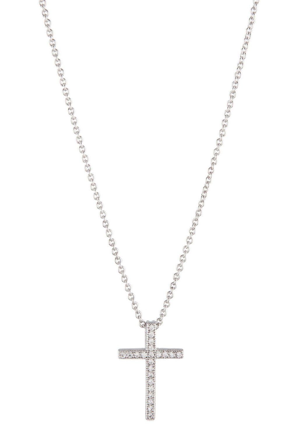 UK.CL.1206.0025, (synth) UNIKE MEANINGFUL Kette JEWELLERY mit KREUZ, CROSS Anhänger mit Zirkonia