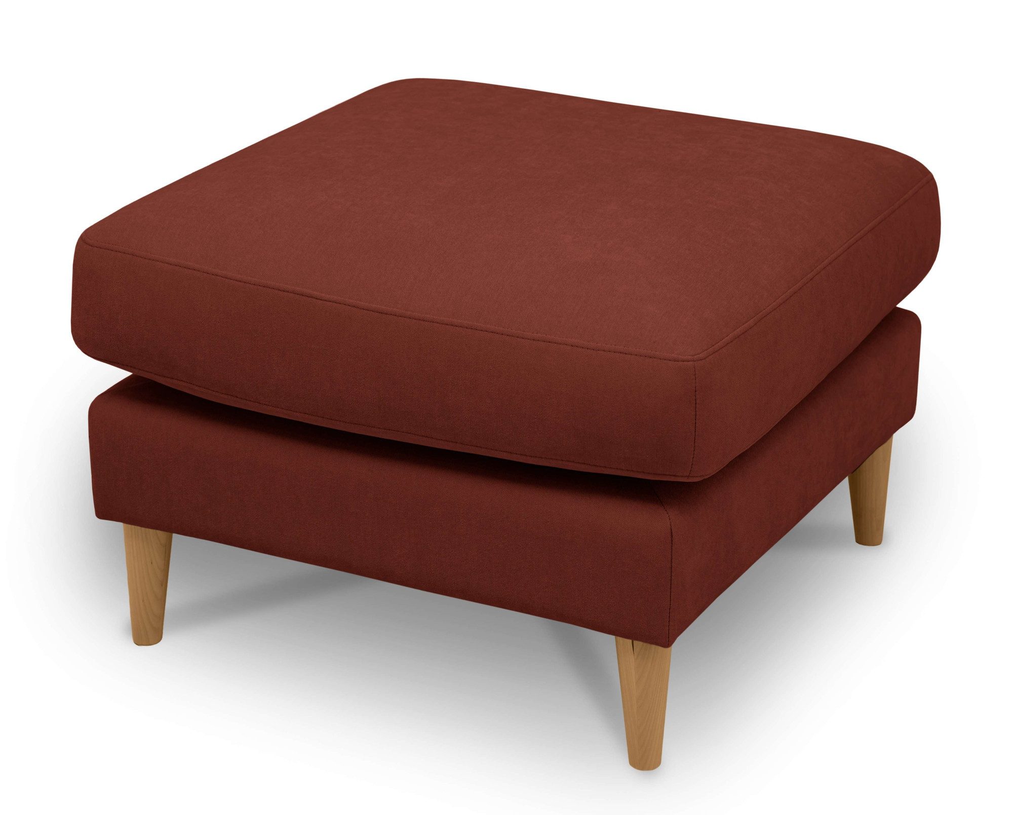 OTTO home Pouf Finnian, Polsterhocker 70x70 cm, Chenille, Massivholzfüße